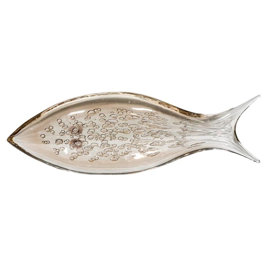 Pair of Very Large Murano Blown Glass Fish Wall Mount Sculptures by