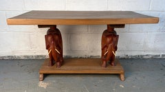 Unique Hand Carved African Elephant Console Table