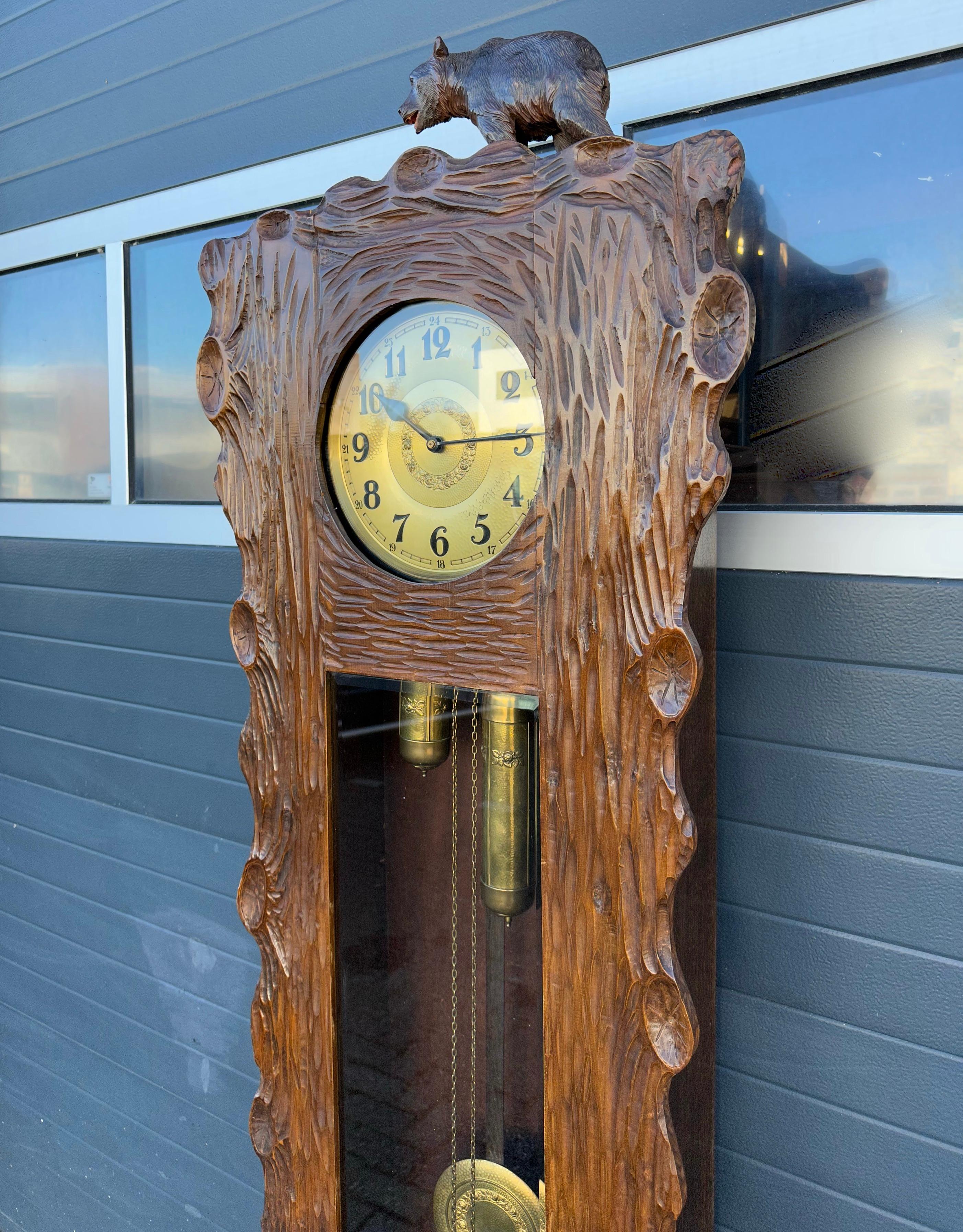 clock made from tree trunk