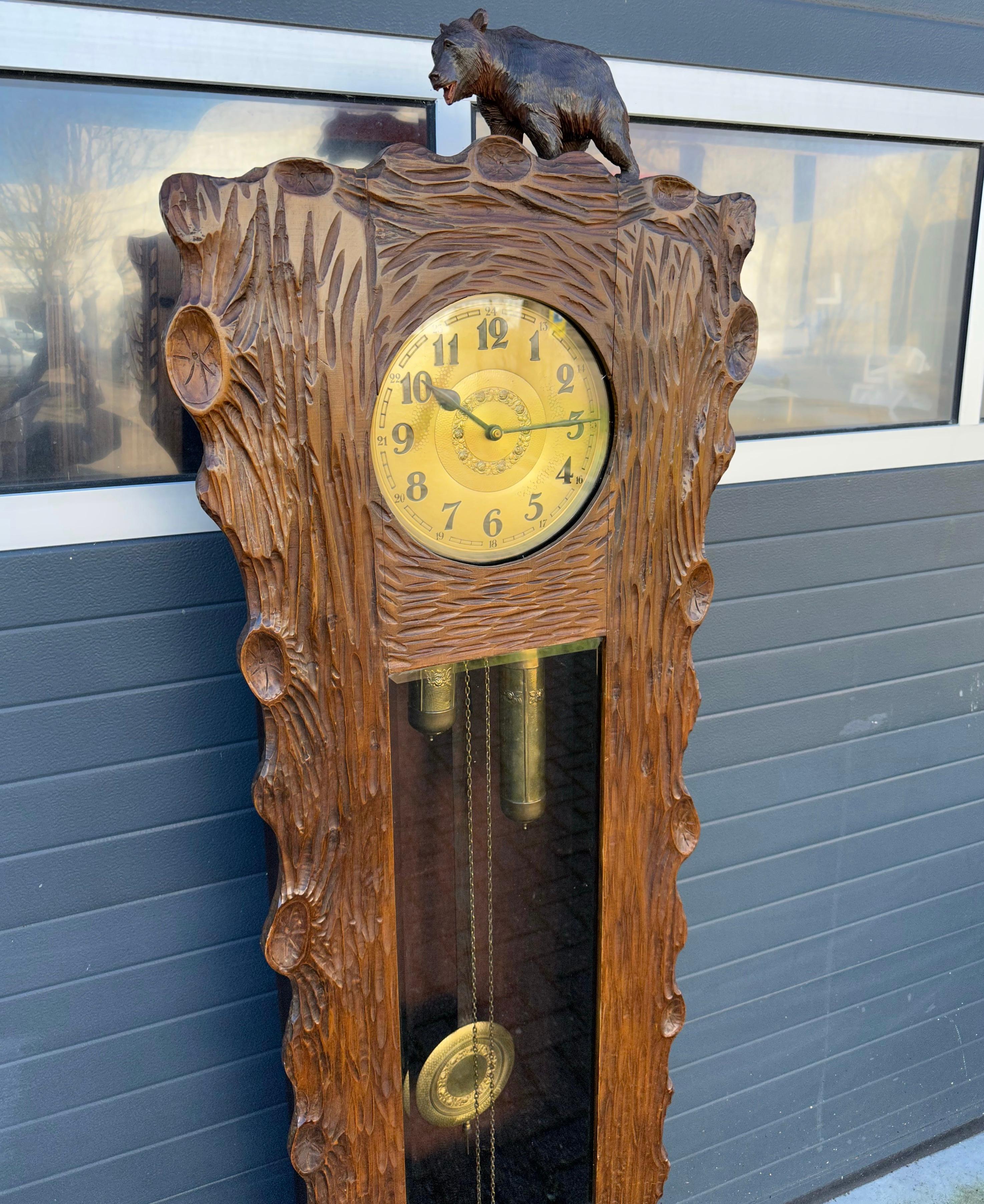 clock made from tree trunk