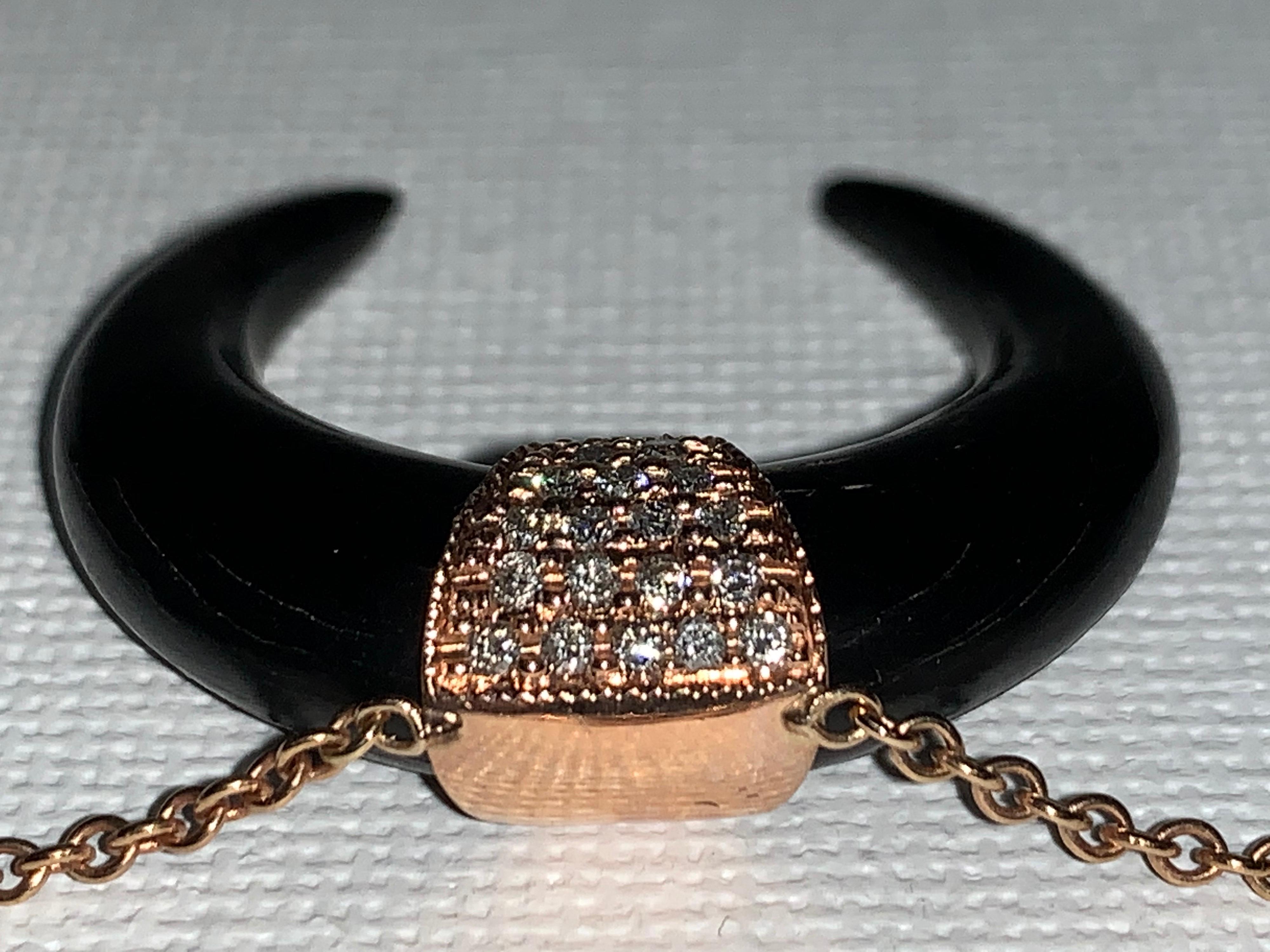 Pavé Diamond, Rose Gold Necklace In New Condition For Sale In Scottsdale, AZ