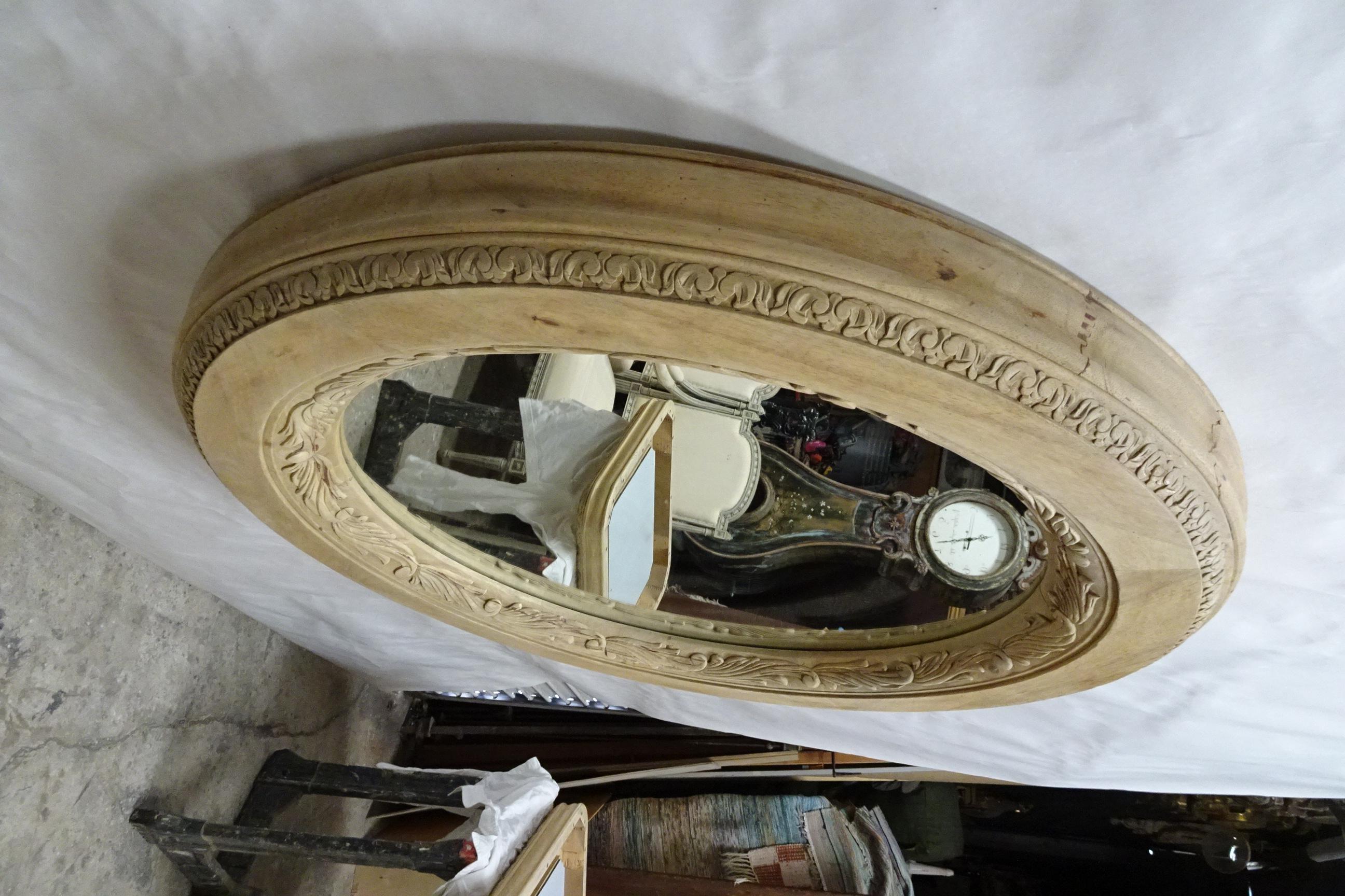 Unique Hand Carved Round Wall Mirror In Good Condition For Sale In Hollywood, FL