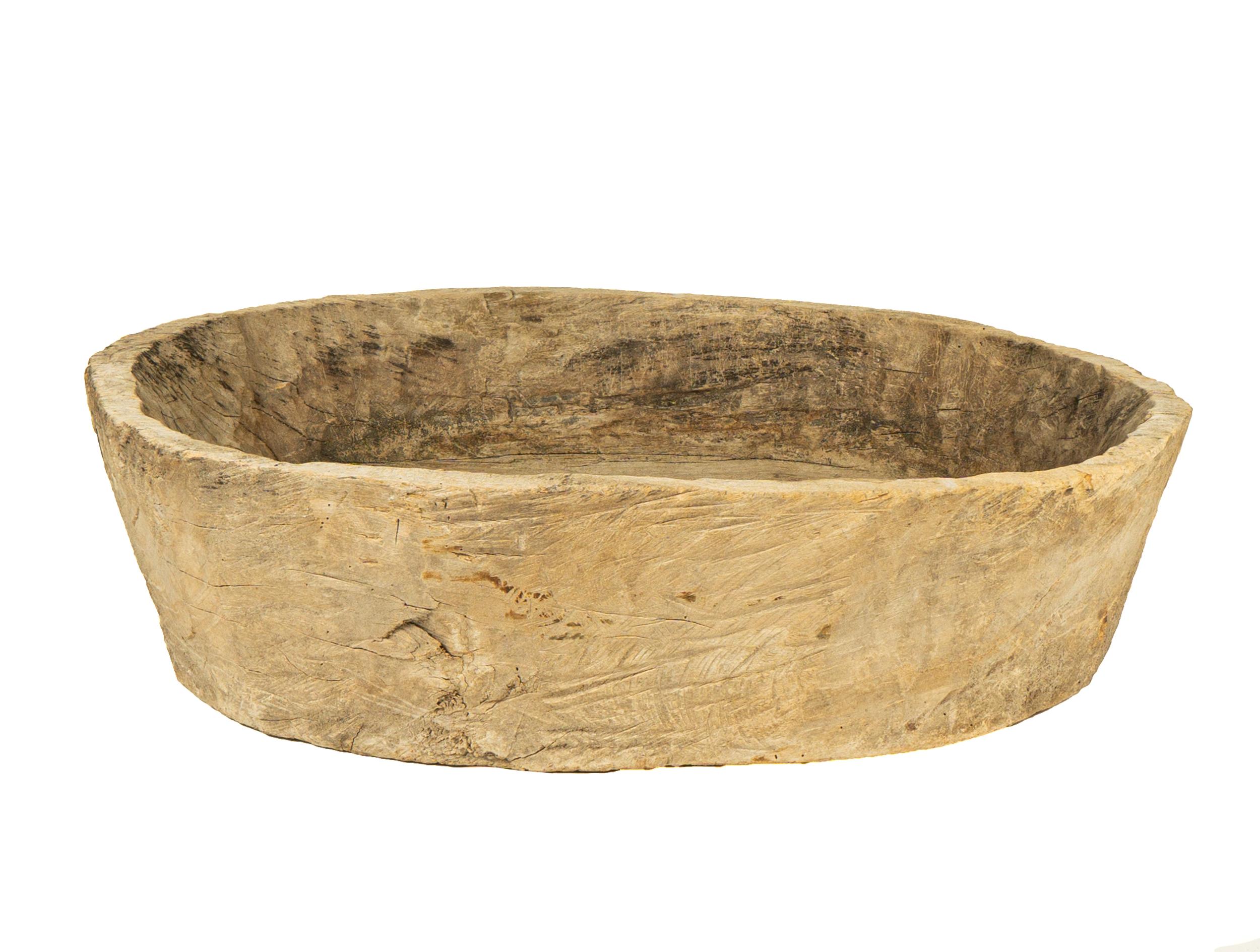 Rustic Unique Hand Carved Sabino Wood through Bowl Found in Zacatecas, Mexico, ca. 1890 For Sale
