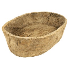 Antique Unique Hand Carved Sabino Wood through Bowl Found in Zacatecas, Mexico, ca. 1890