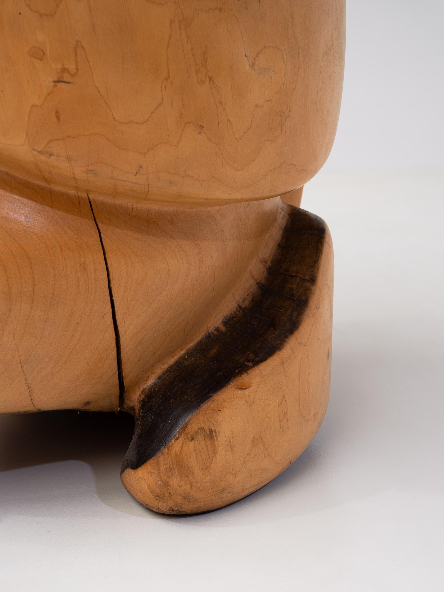 Chaise trône en bois sculpturale unique, sculptée à la main, France, années 1970 en vente 2