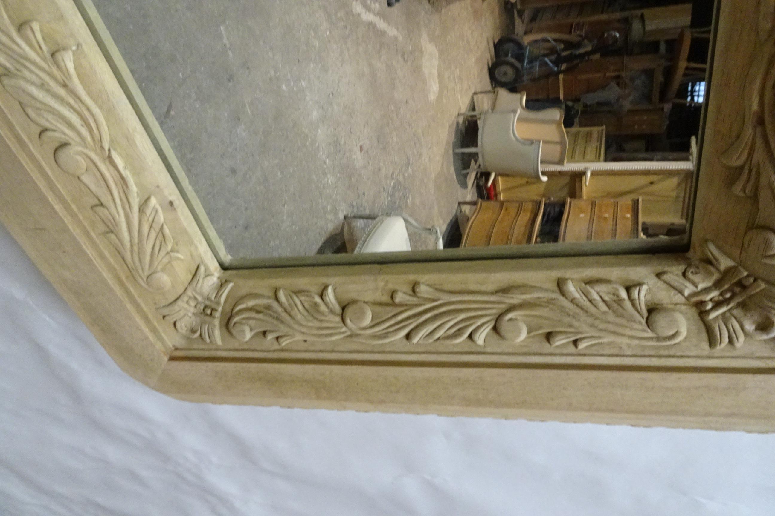 Swedish Unique Hand Carved Wall Mirror For Sale