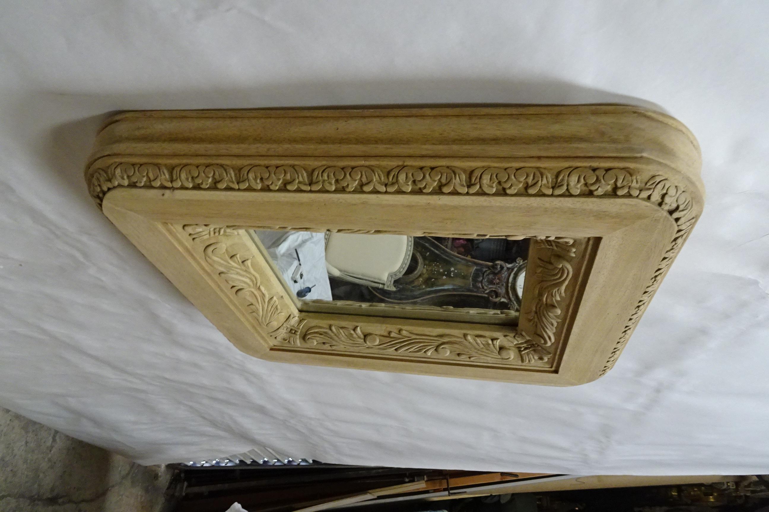 Unique Hand Carved Wall Mirror In Good Condition For Sale In Hollywood, FL