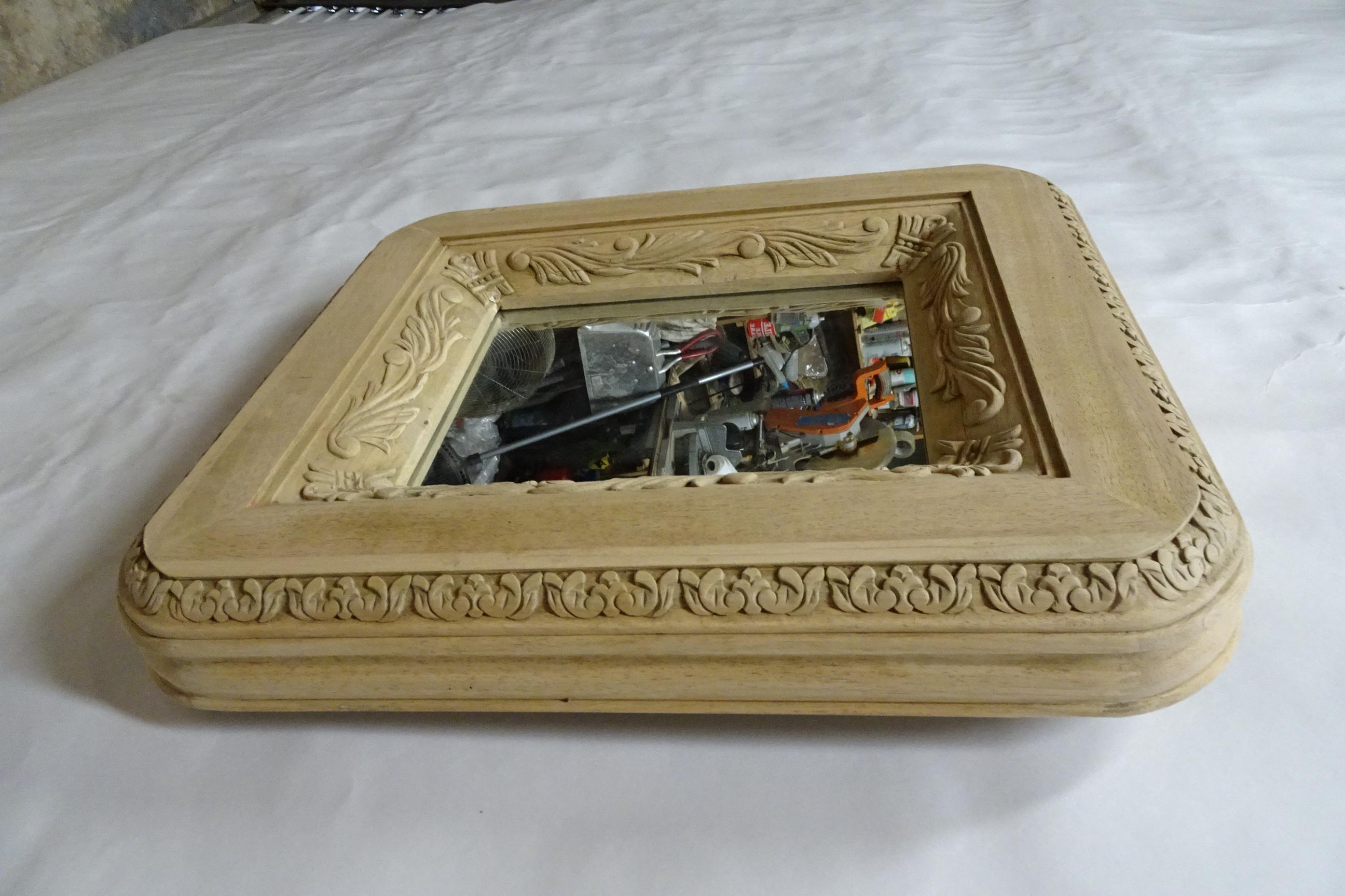 Late 20th Century Unique Hand Carved Wall Mirror For Sale