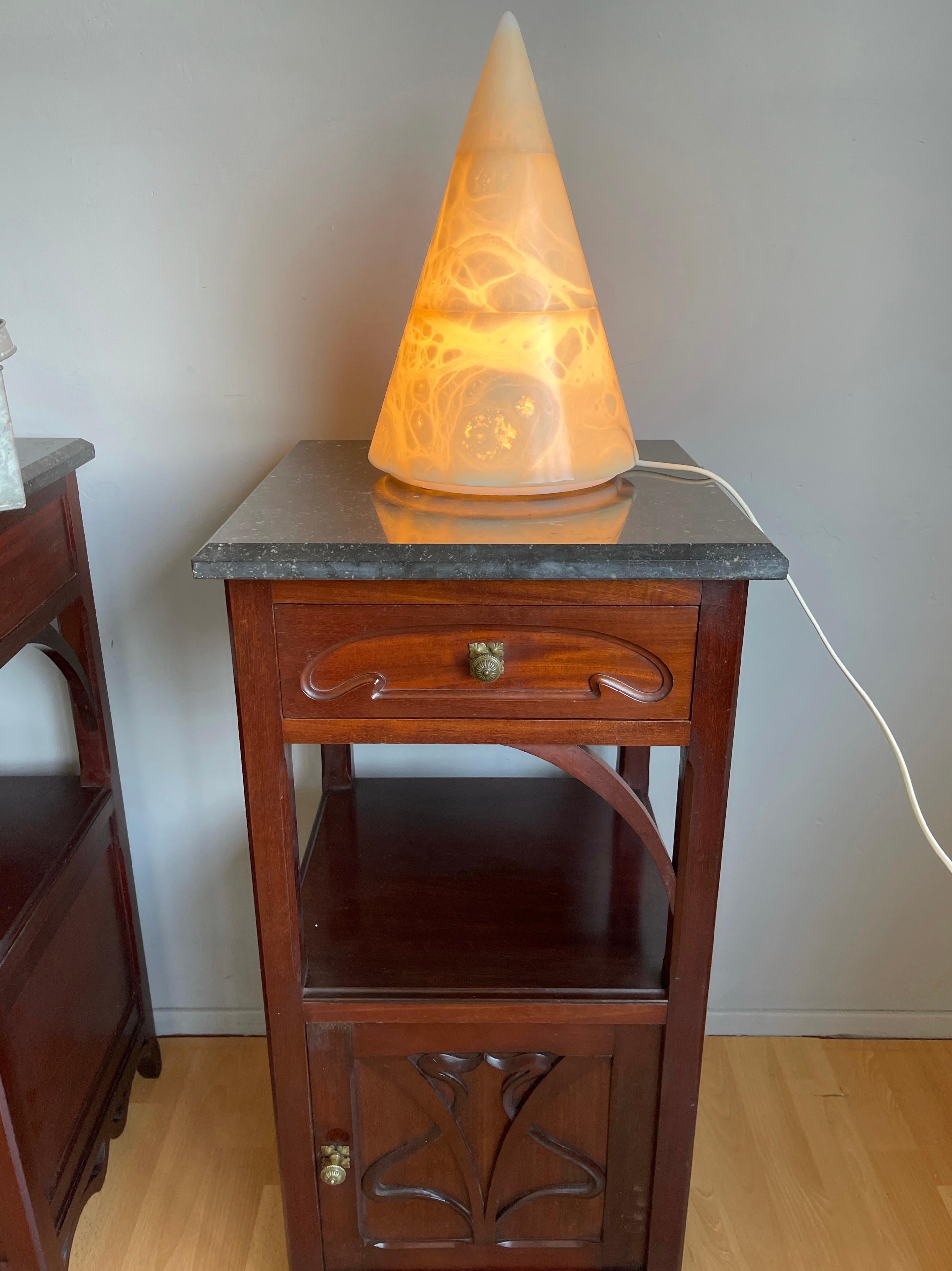 Unique Alabaster Conical Shape Table Lamp / Floor Lamp Light Fixture For Sale 2