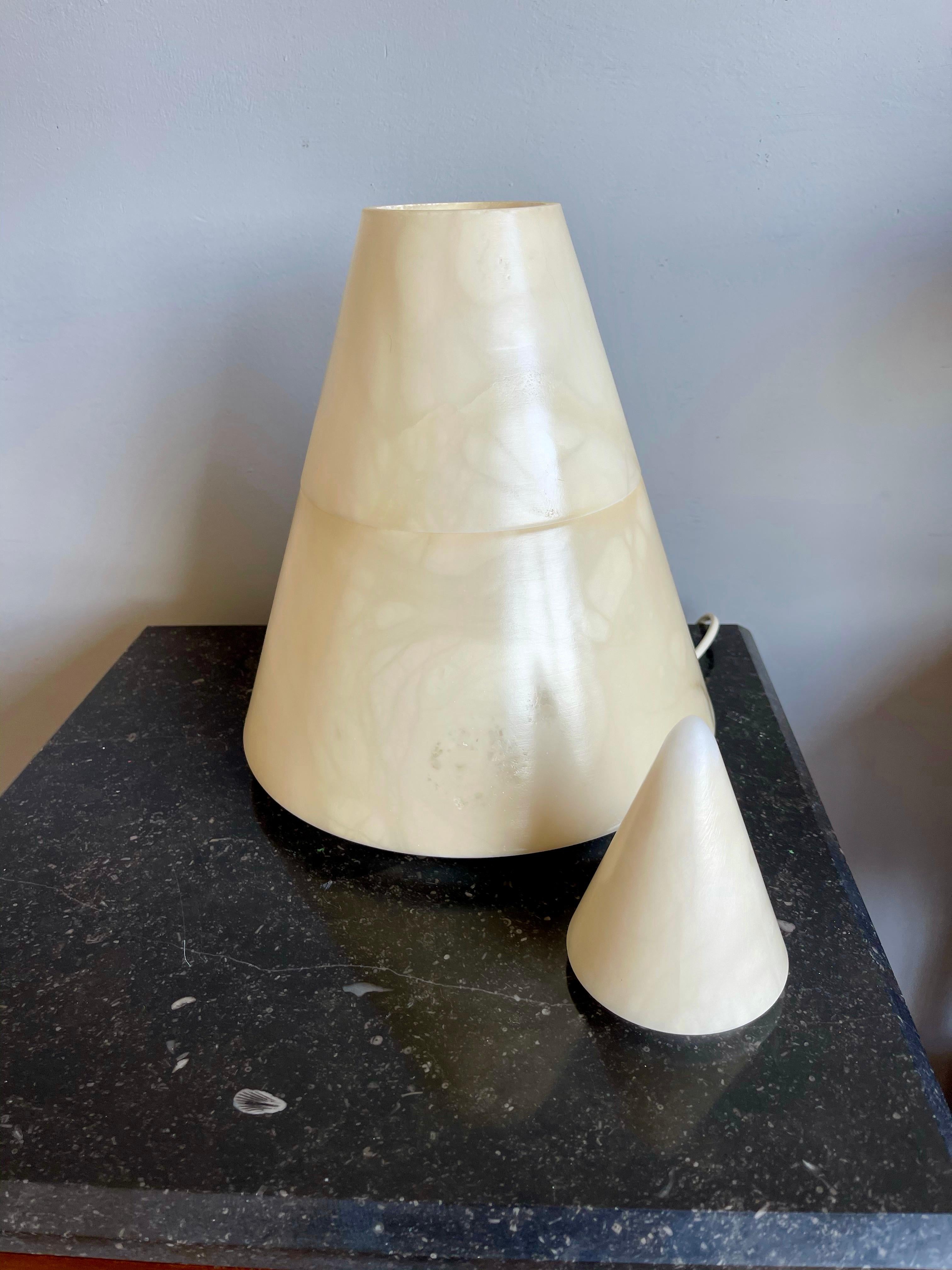 Unique Alabaster Conical Shape Table Lamp / Floor Lamp Light Fixture For Sale 3