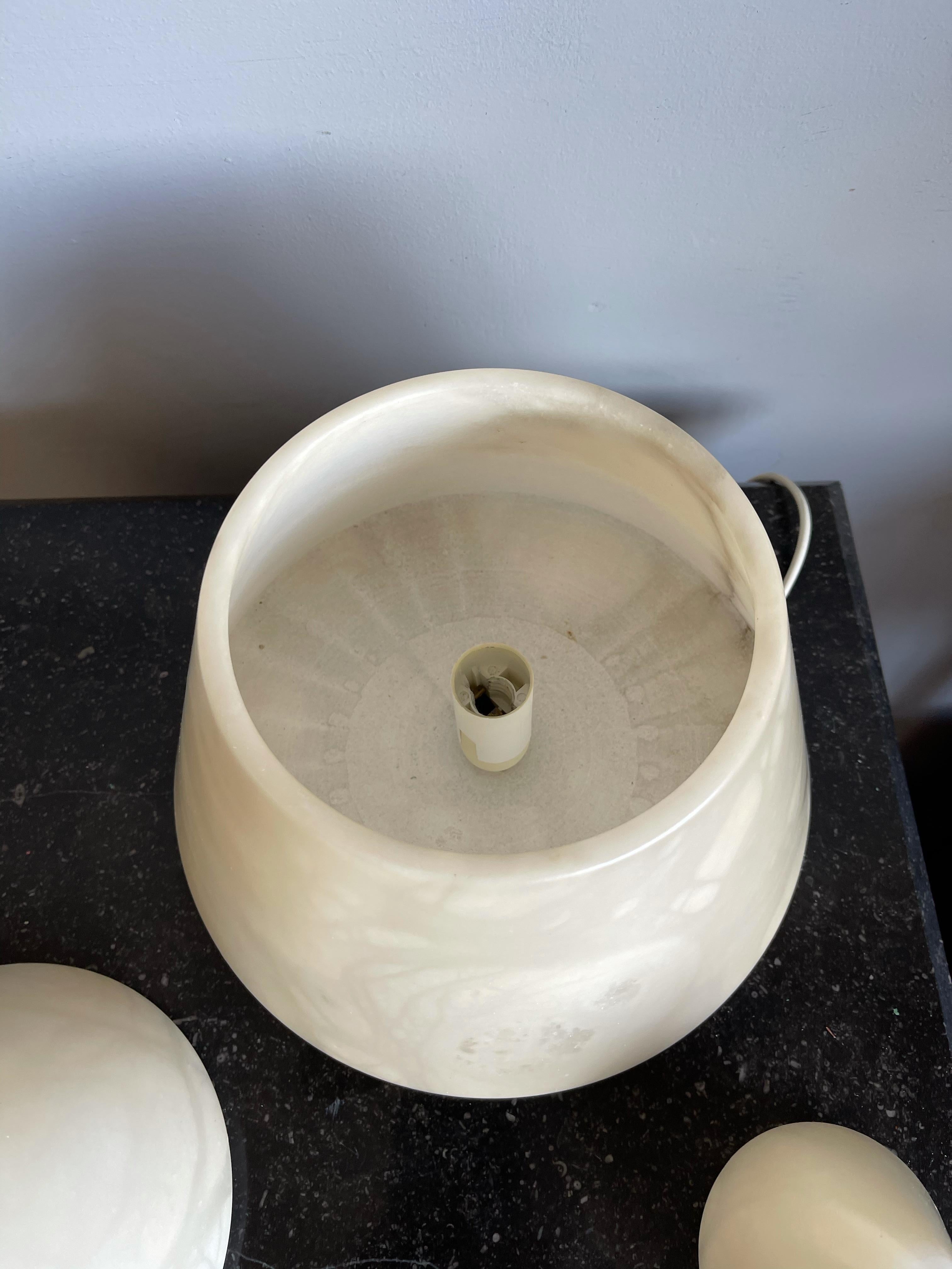 Unique Alabaster Conical Shape Table Lamp / Floor Lamp Light Fixture For Sale 5