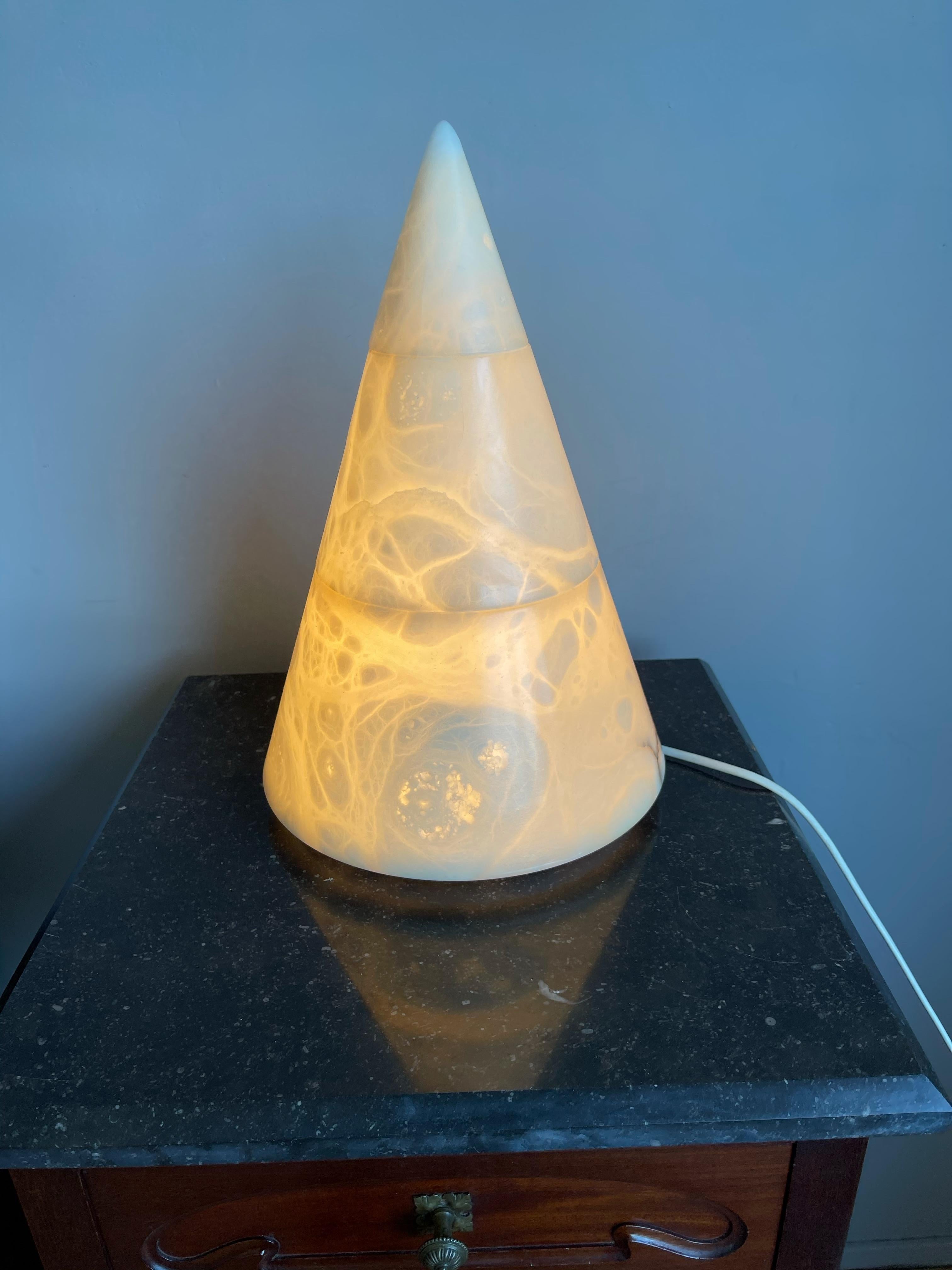 Unique Alabaster Conical Shape Table Lamp / Floor Lamp Light Fixture For Sale 8