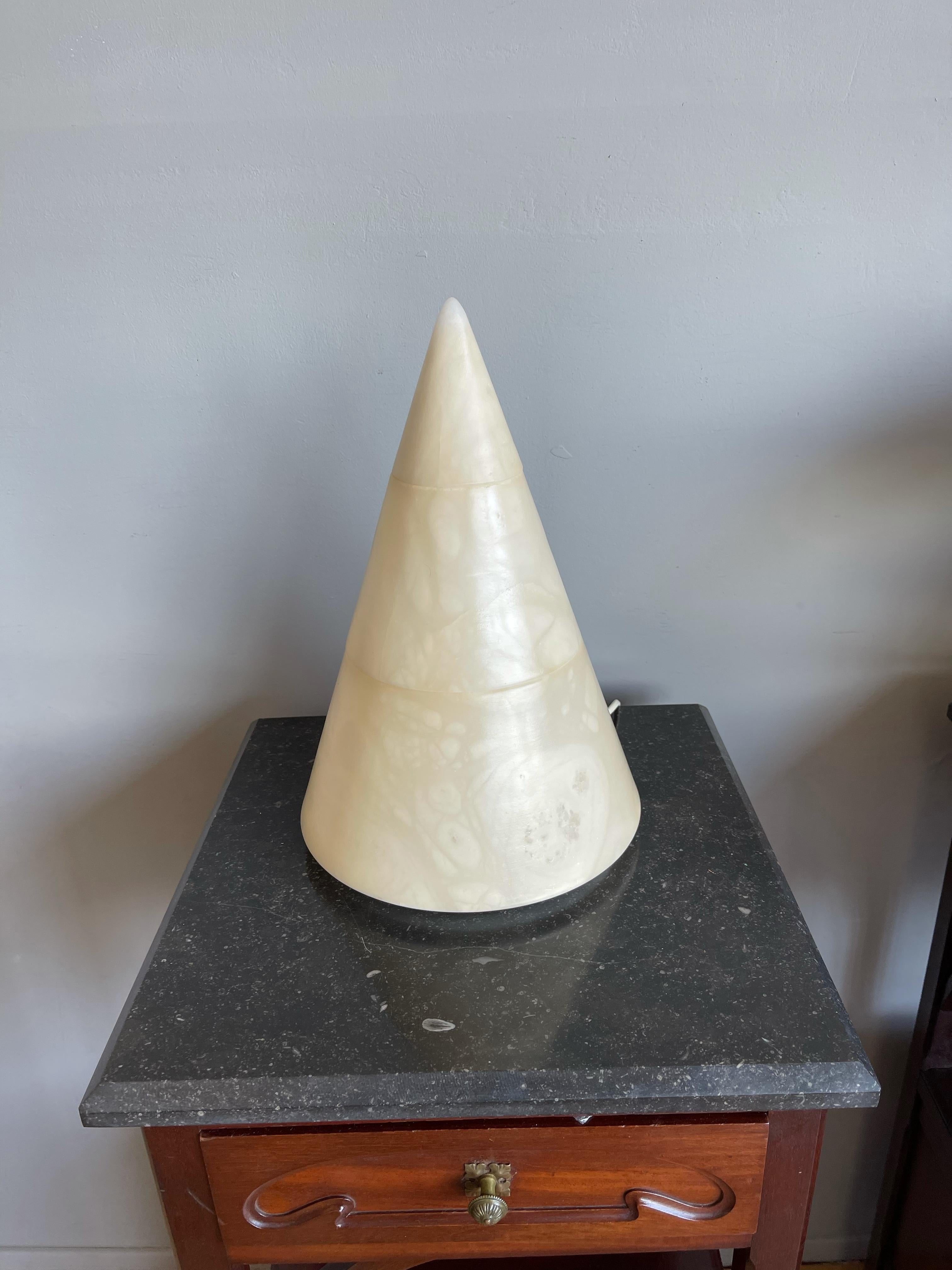 Unique Alabaster Conical Shape Table Lamp / Floor Lamp Light Fixture For Sale 9