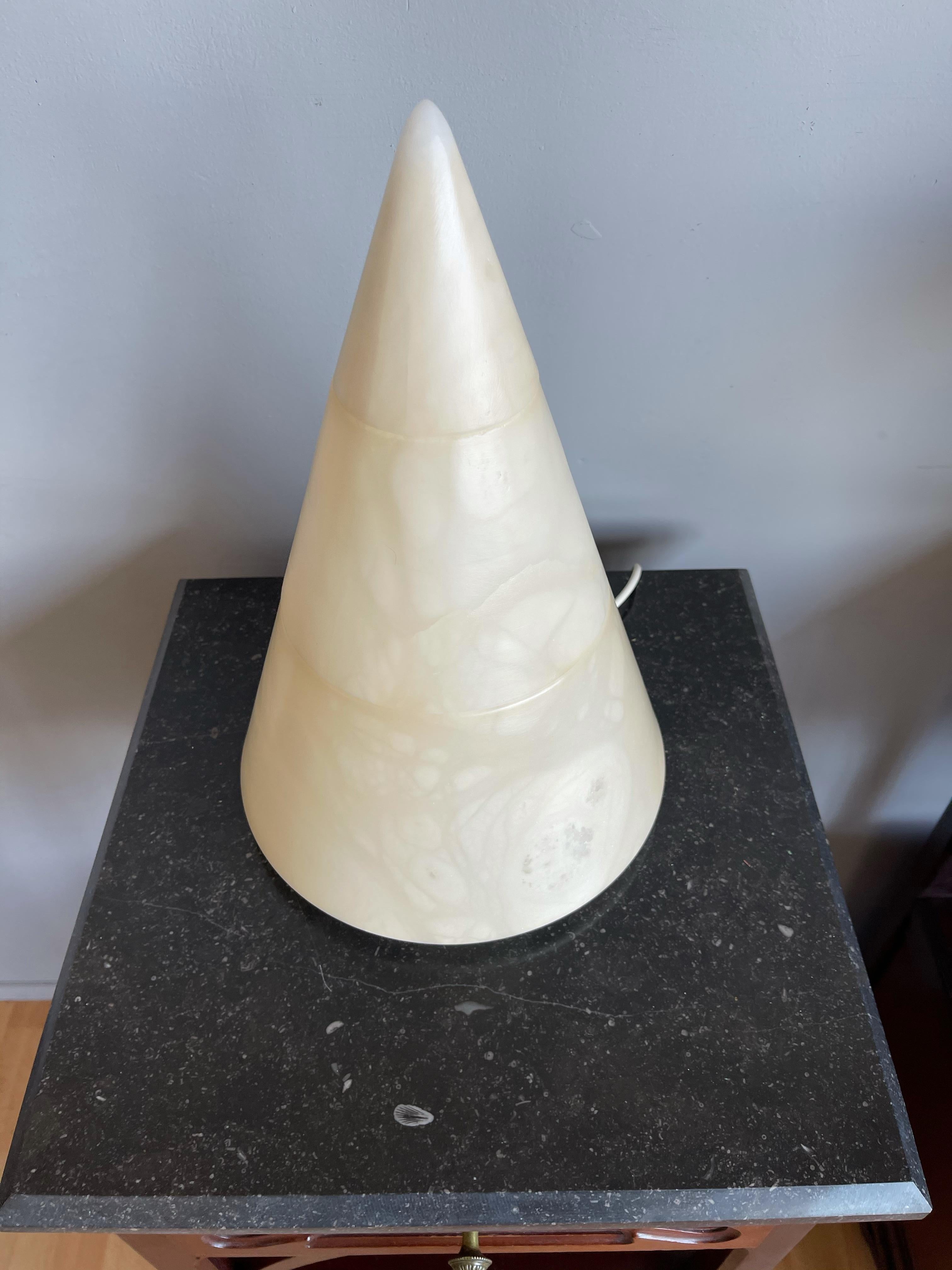 Unique Alabaster Conical Shape Table Lamp / Floor Lamp Light Fixture For Sale 10