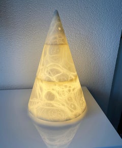 Unique Alabaster Conical Shape Table Lamp / Floor Lamp Light Fixture