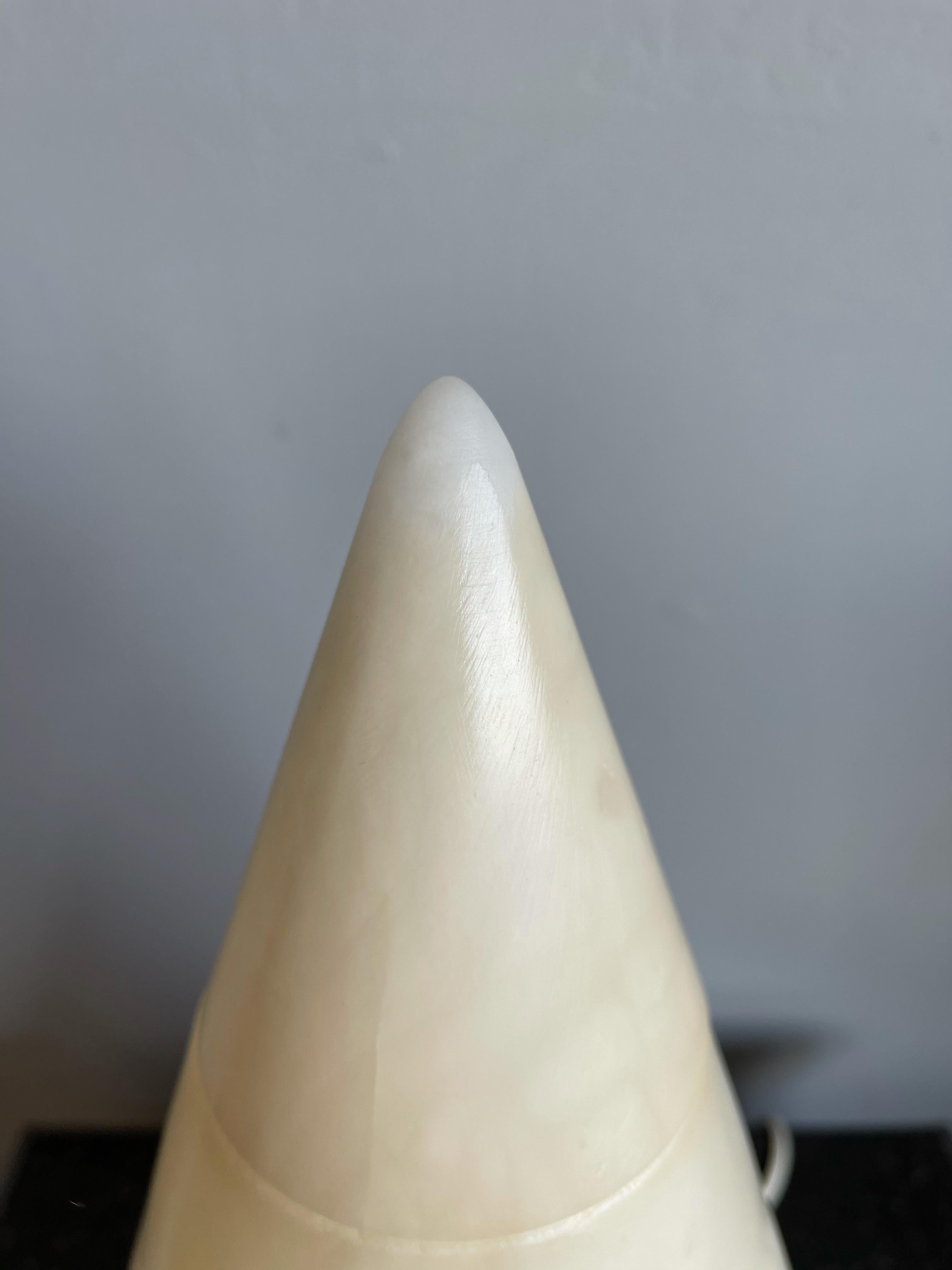 European Unique Alabaster Conical Shape Table Lamp / Floor Lamp Light Fixture For Sale