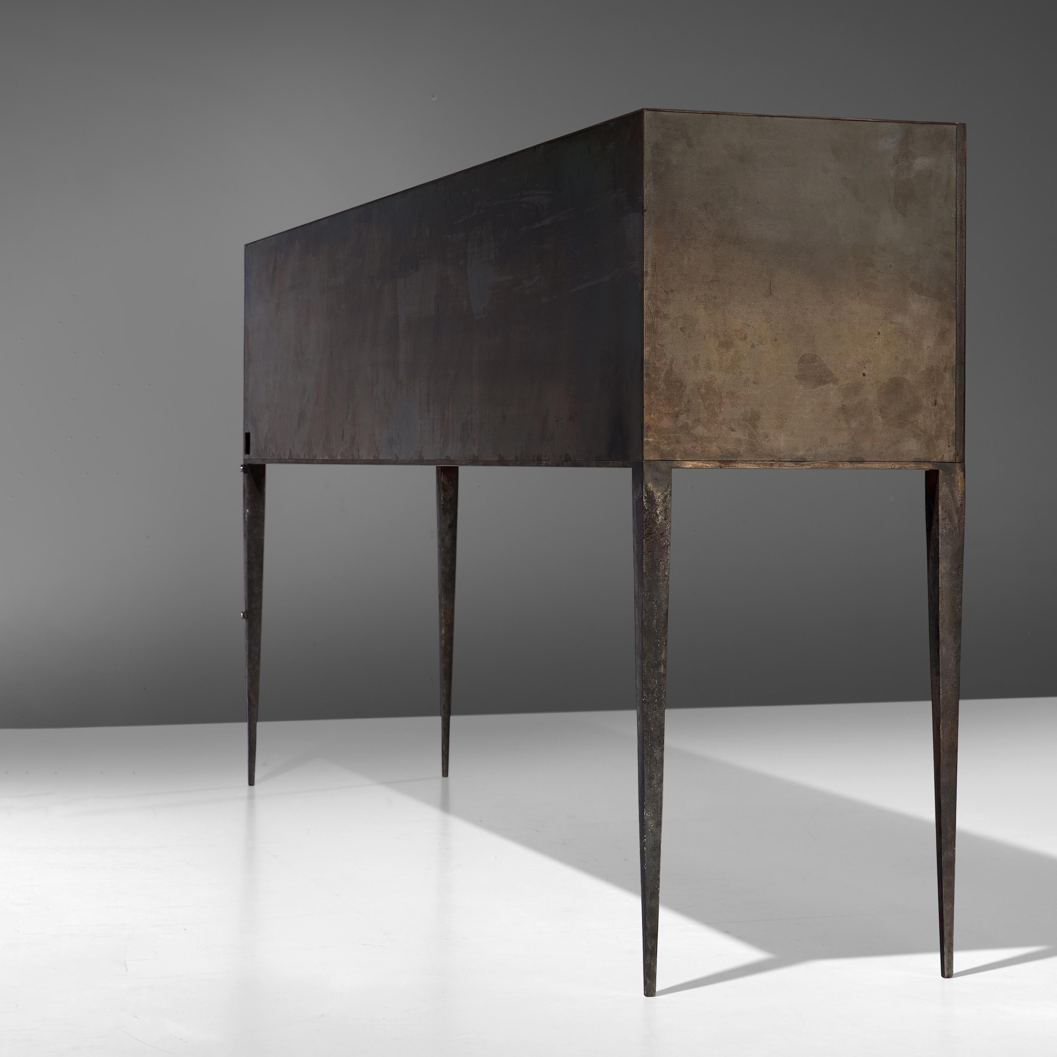 Unique Handcrafted Belgian Sideboard in Wrought Iron by Idir Mecibah 4