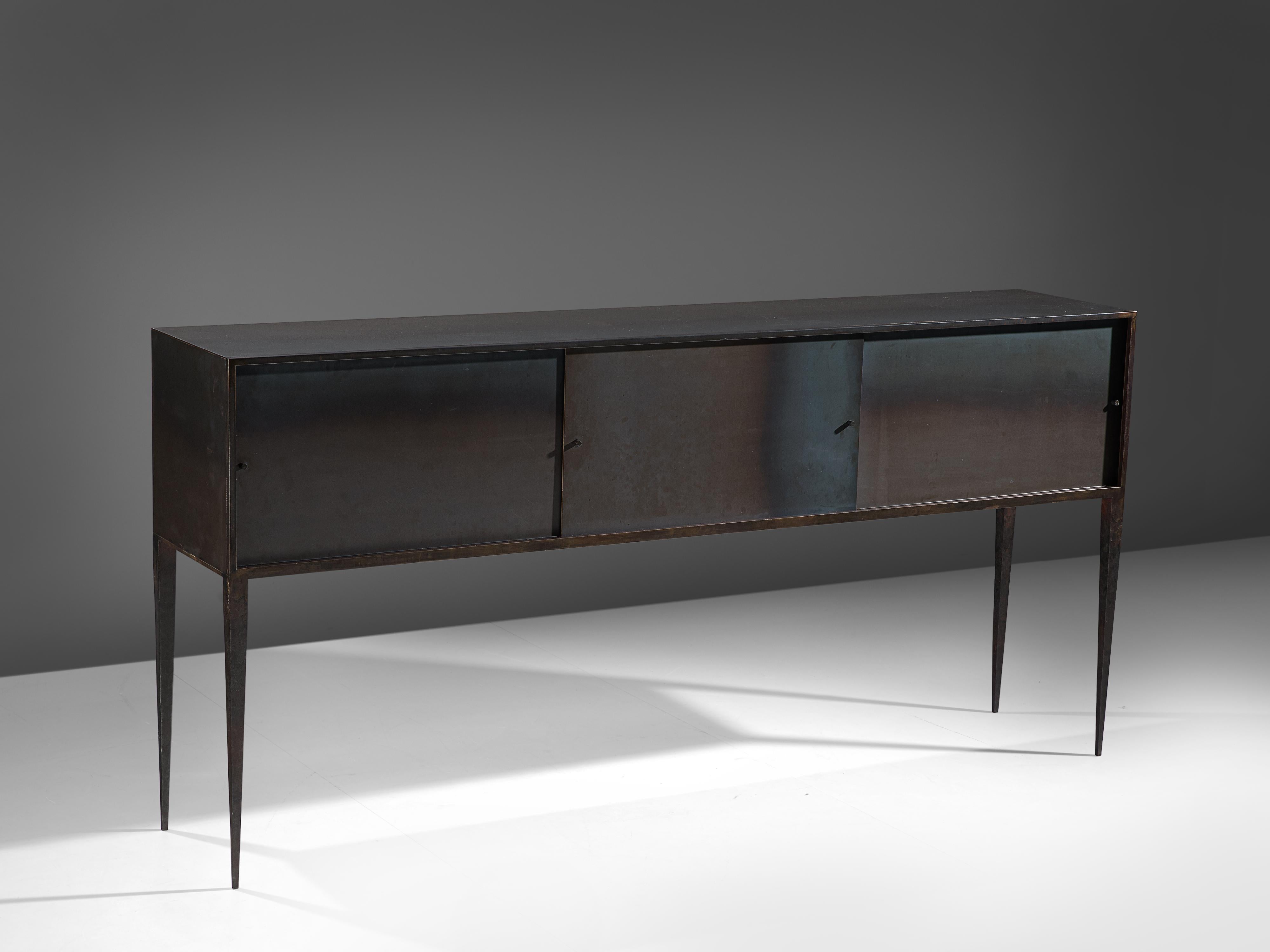 Unique Handcrafted Belgian Sideboard in Wrought Iron by Idir Mecibah 1