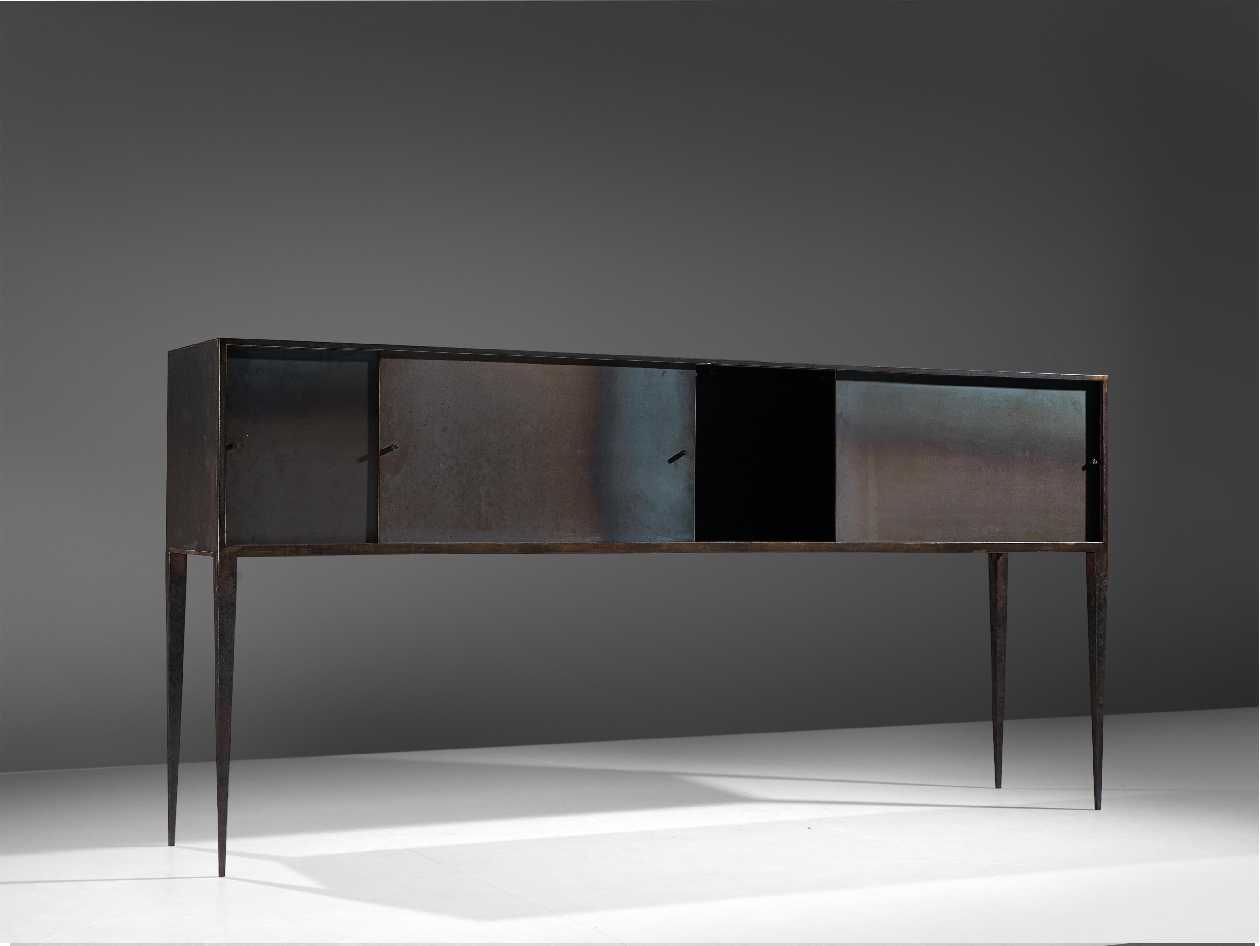 Unique Handcrafted Belgian Sideboard in Wrought Iron by Idir Mecibah 3