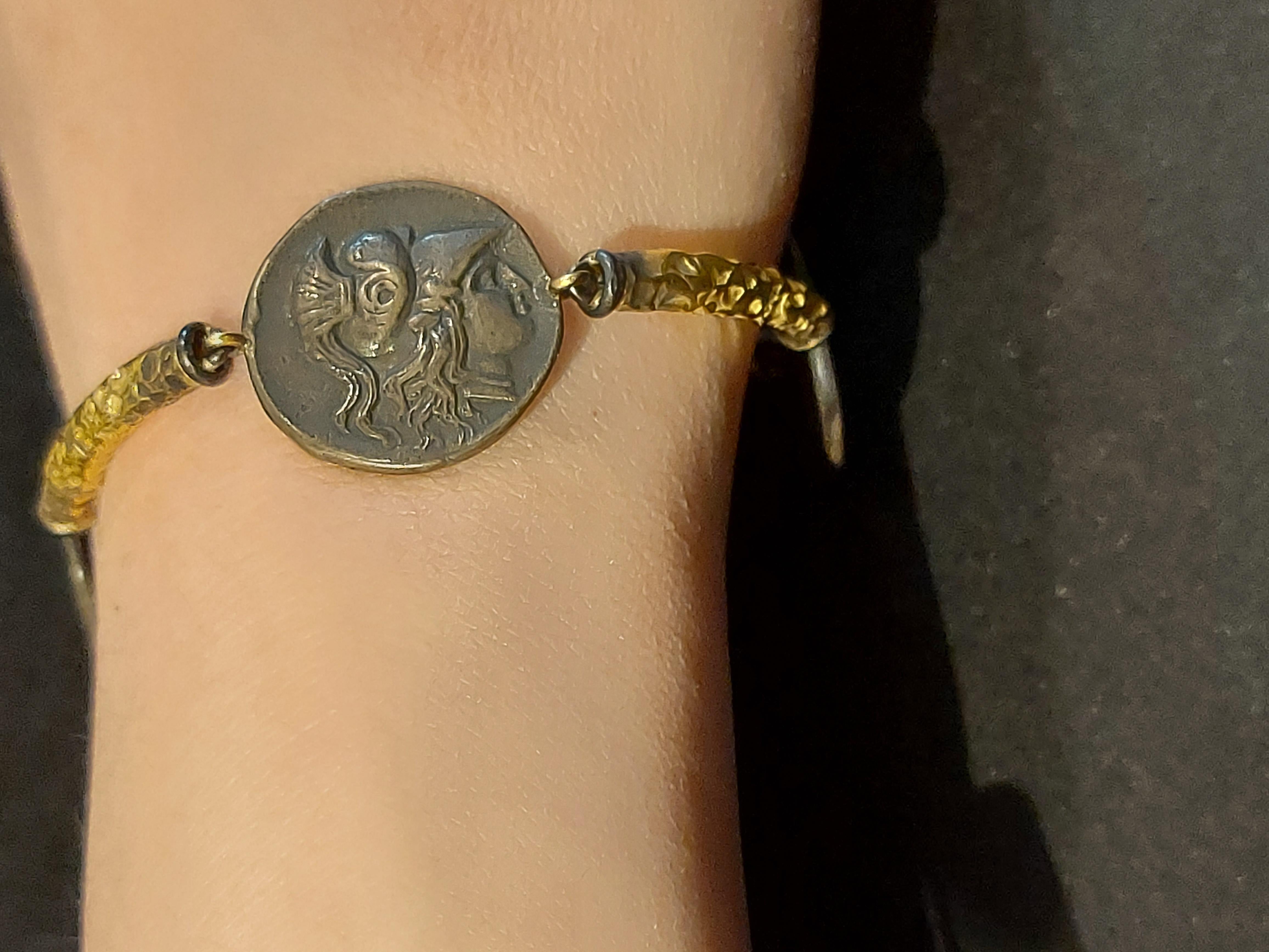 Unique Handcrafted by J.P. De Saedeleer Coin Bracelet 18 Karat Gold For Sale 6