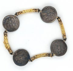 Unique Handcrafted by J.P. De Saedeleer Coin Bracelet 18 Karat Gold