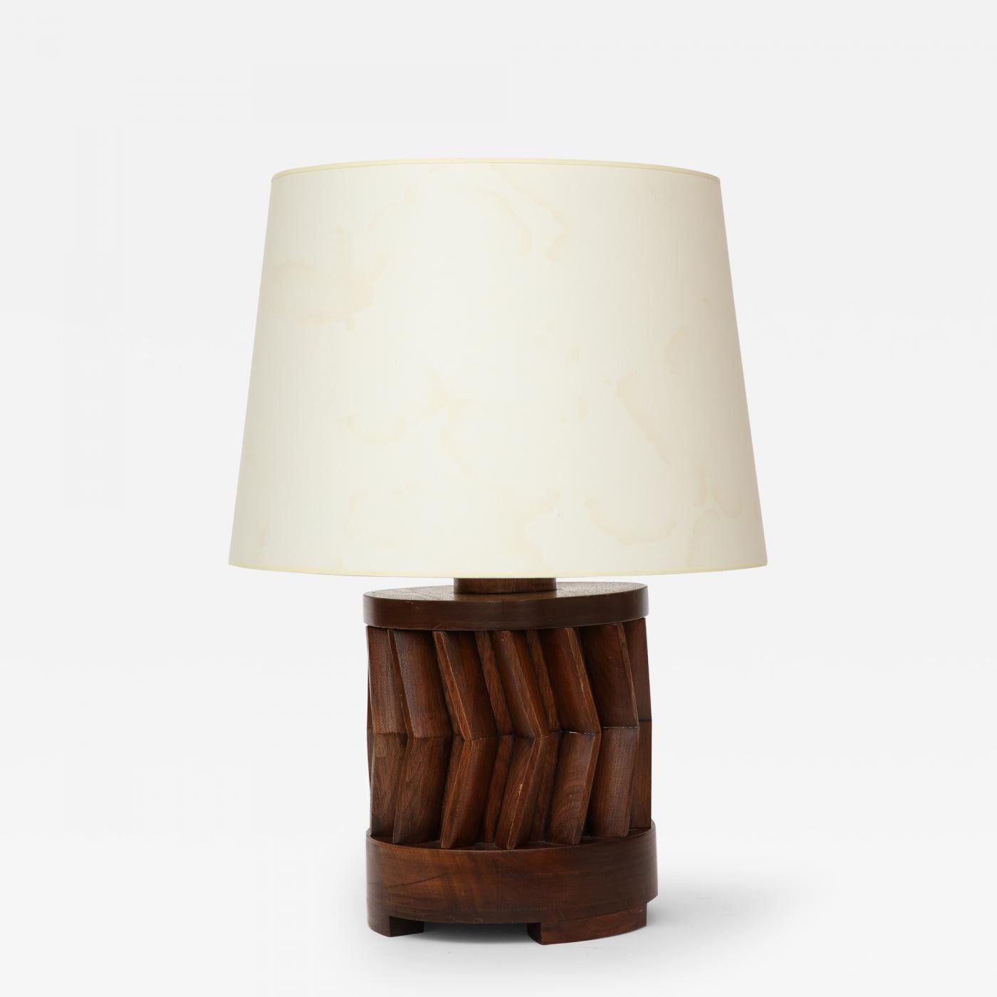 Unique Hand-Made American Walnut Table Lamp, United States, c. 1950

Unique looking table lamp with cool, handmade details.

Additional Information:
Materials: American Walnut, Aged Brass Hardware
Origin: United States
Period: 1950-1979
Creation
