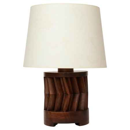 Unique Hand-Made American Walnut Table Lamp, circa 1950