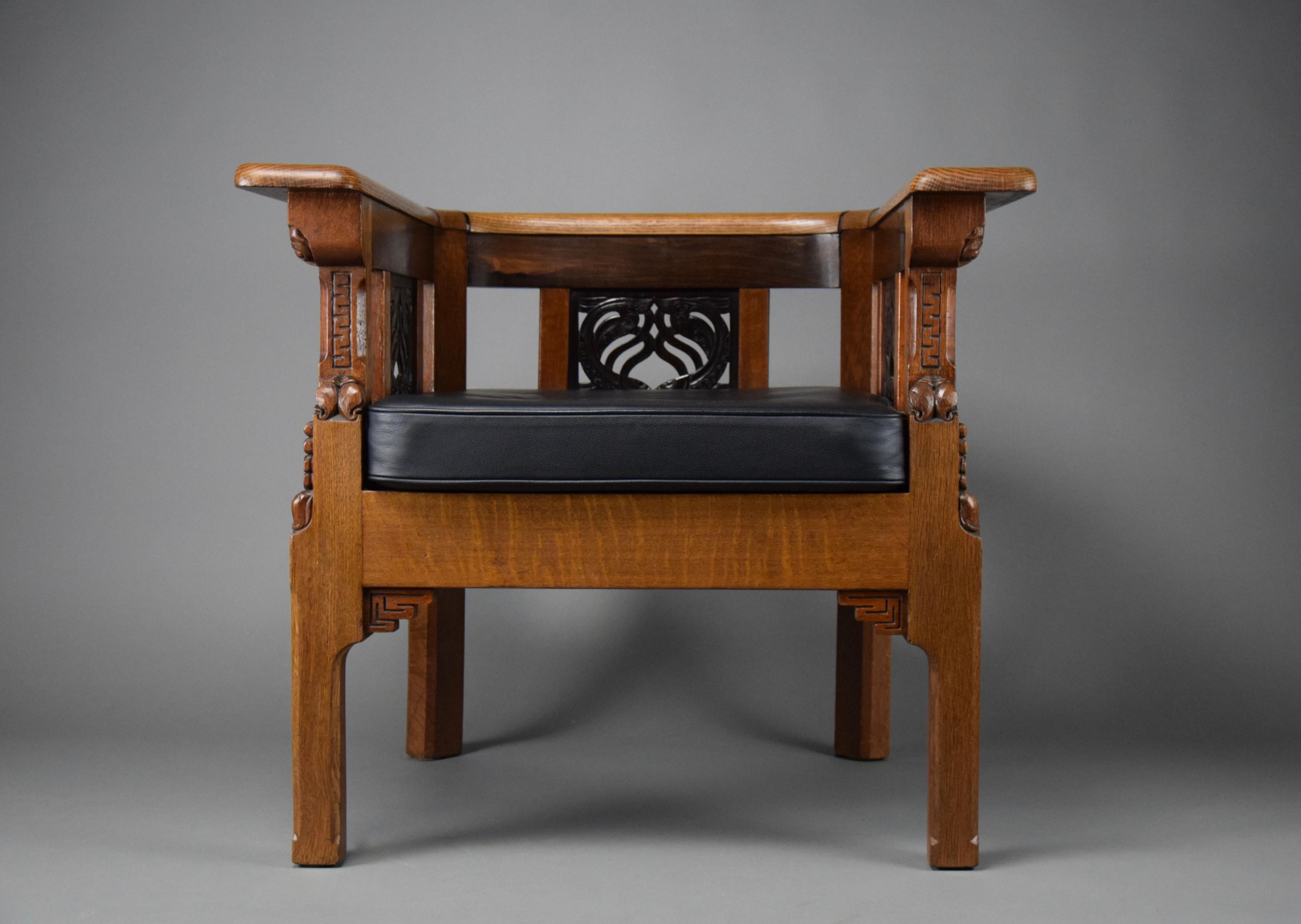 Unique Hand Made Art Deco Armchair by Lion Cachet For Sale 11