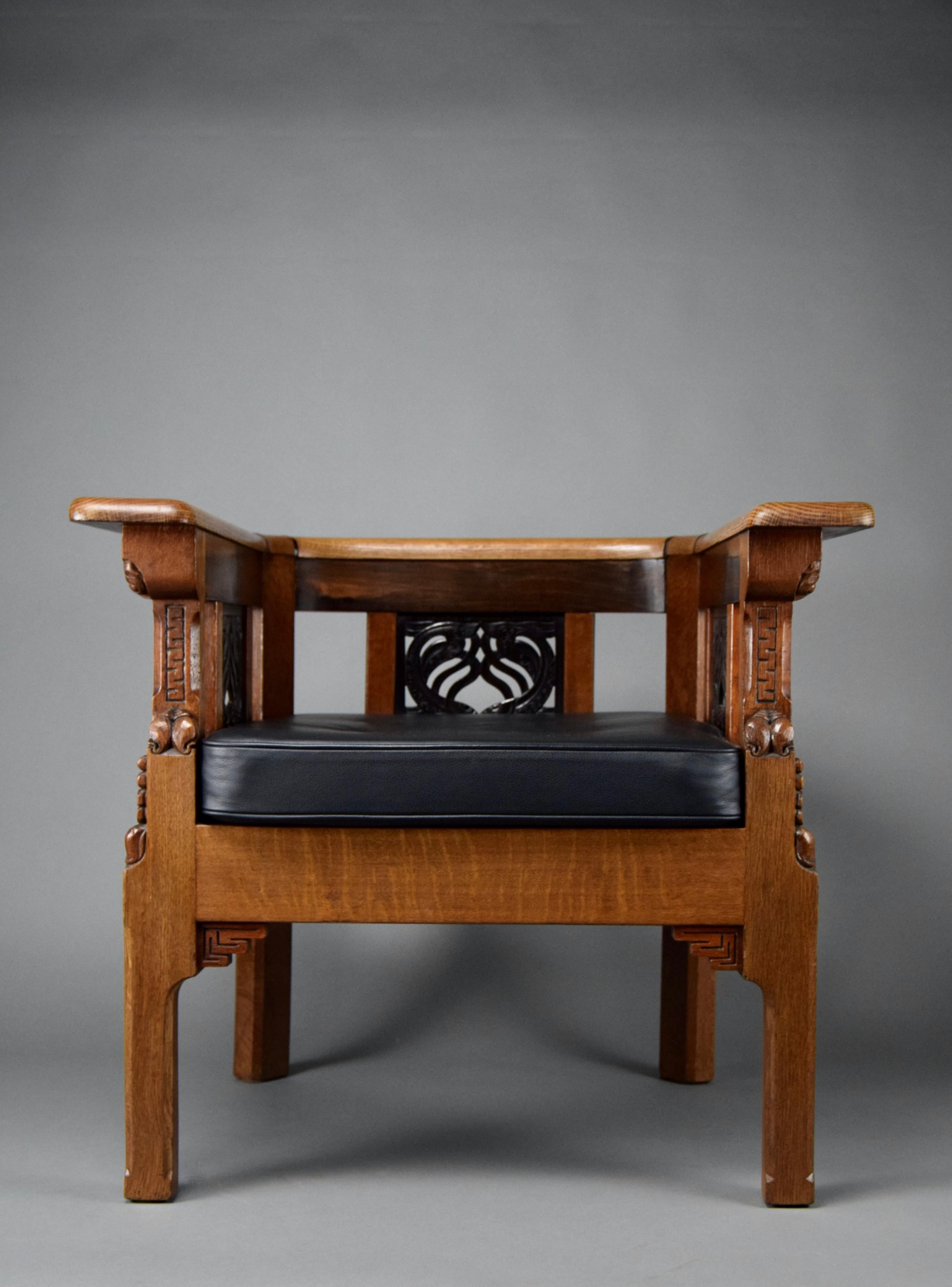 Unique Hand Made Art Deco Armchair by Lion Cachet For Sale 3