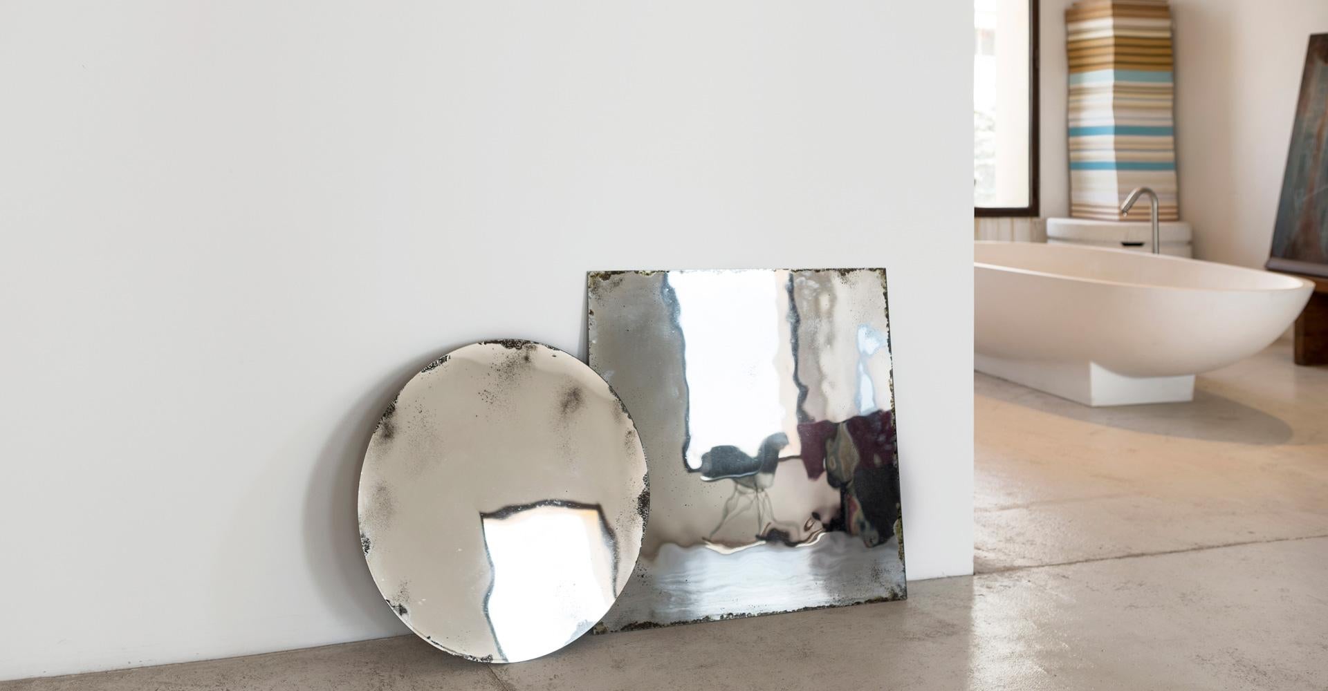 Glass Unique Handmade Grisaille Alice Mirror by Slow Design
