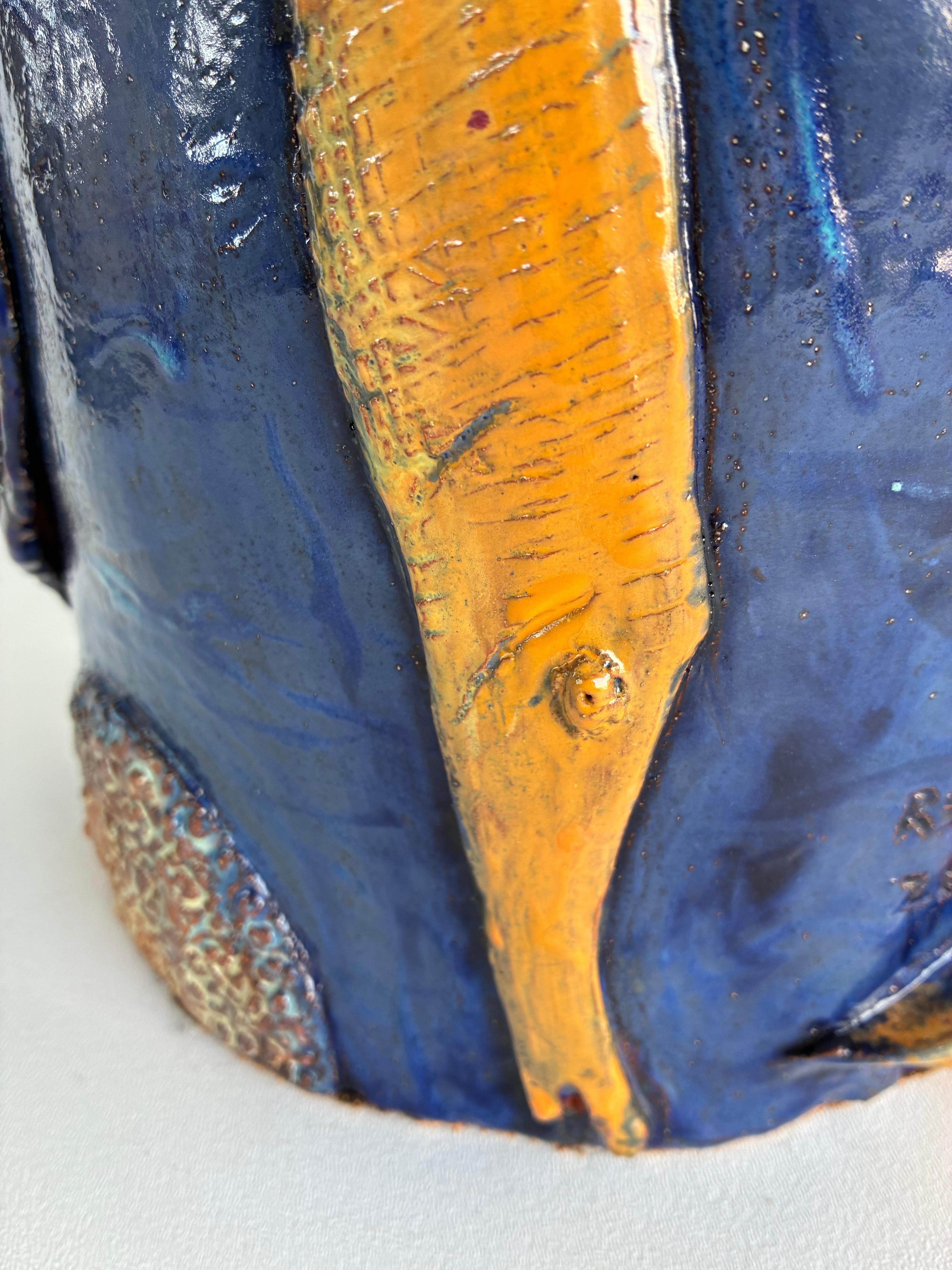 Unique Hand Made Sculptural Glazed Ceramic Umbrella Stand by Rexx Fischer 2024 (en anglais) en vente 5