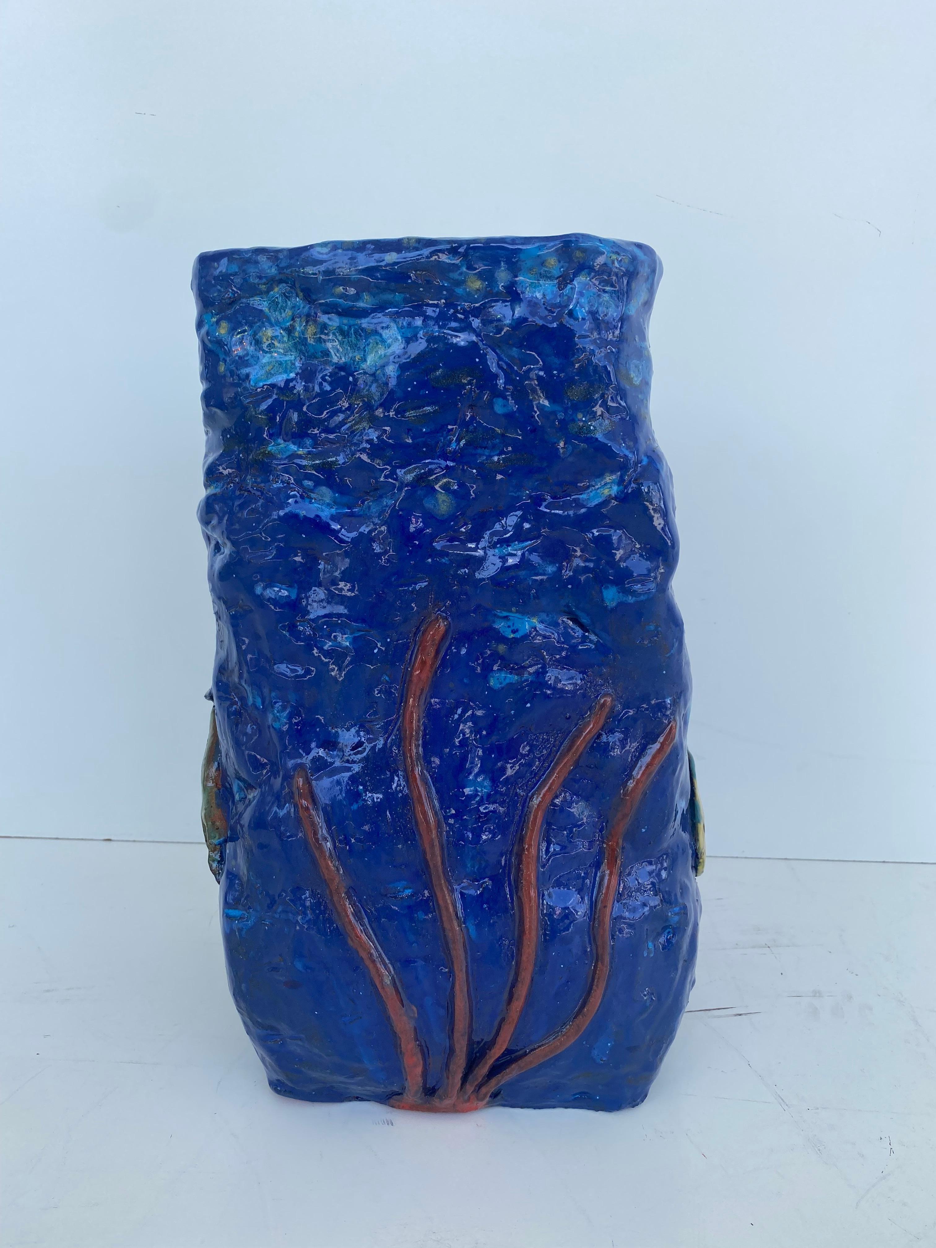 American Unique Hand-Made Sculptural Glazed Ceramic Umbrella Stand by Rexx Fischer 2024 For Sale