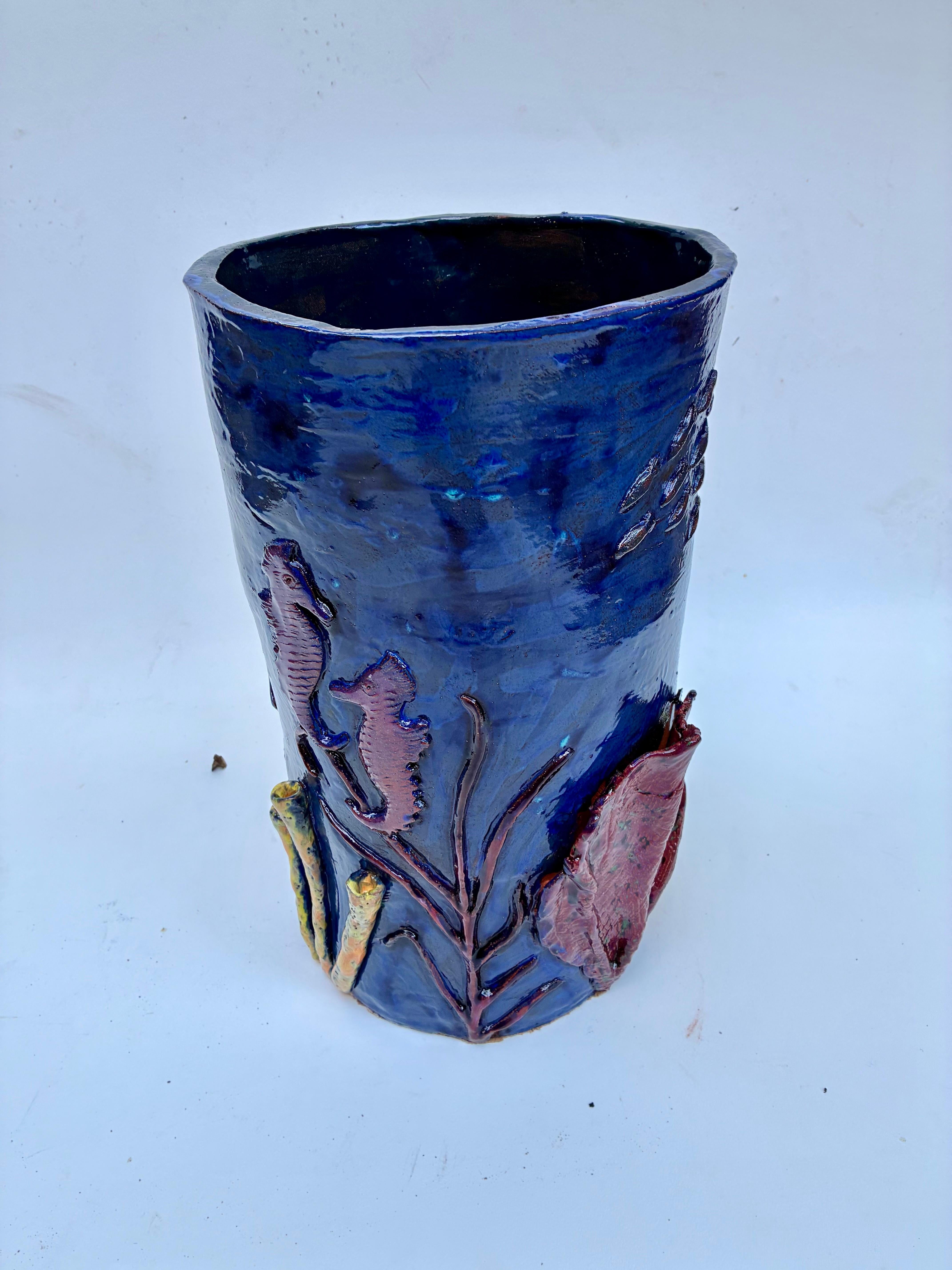 Américain Unique Hand Made Sculptural Glazed Ceramic Umbrella Stand by Rexx Fischer 2024 (en anglais) en vente