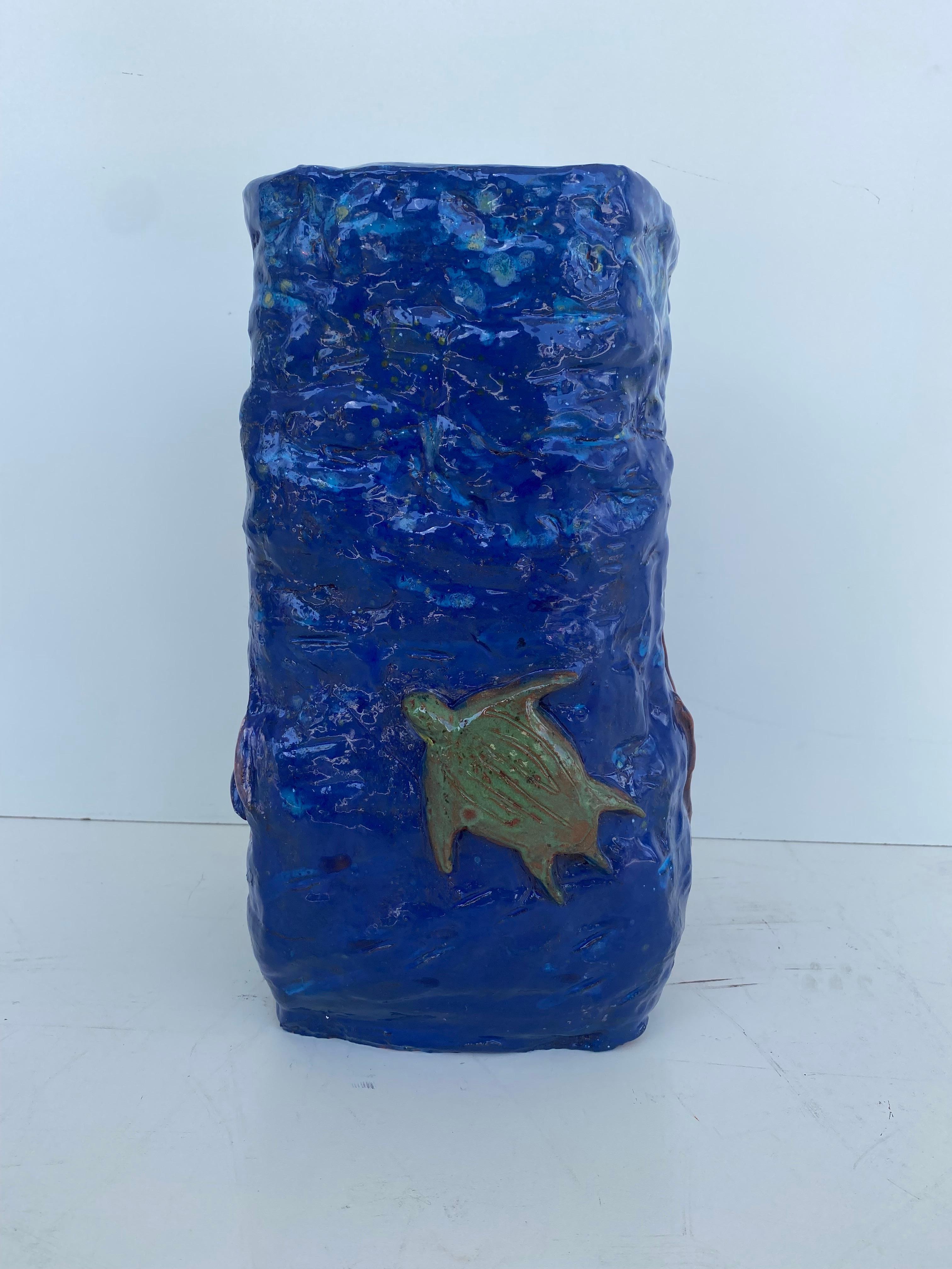 Hand-Crafted Unique Hand-Made Sculptural Glazed Ceramic Umbrella Stand by Rexx Fischer 2024 For Sale