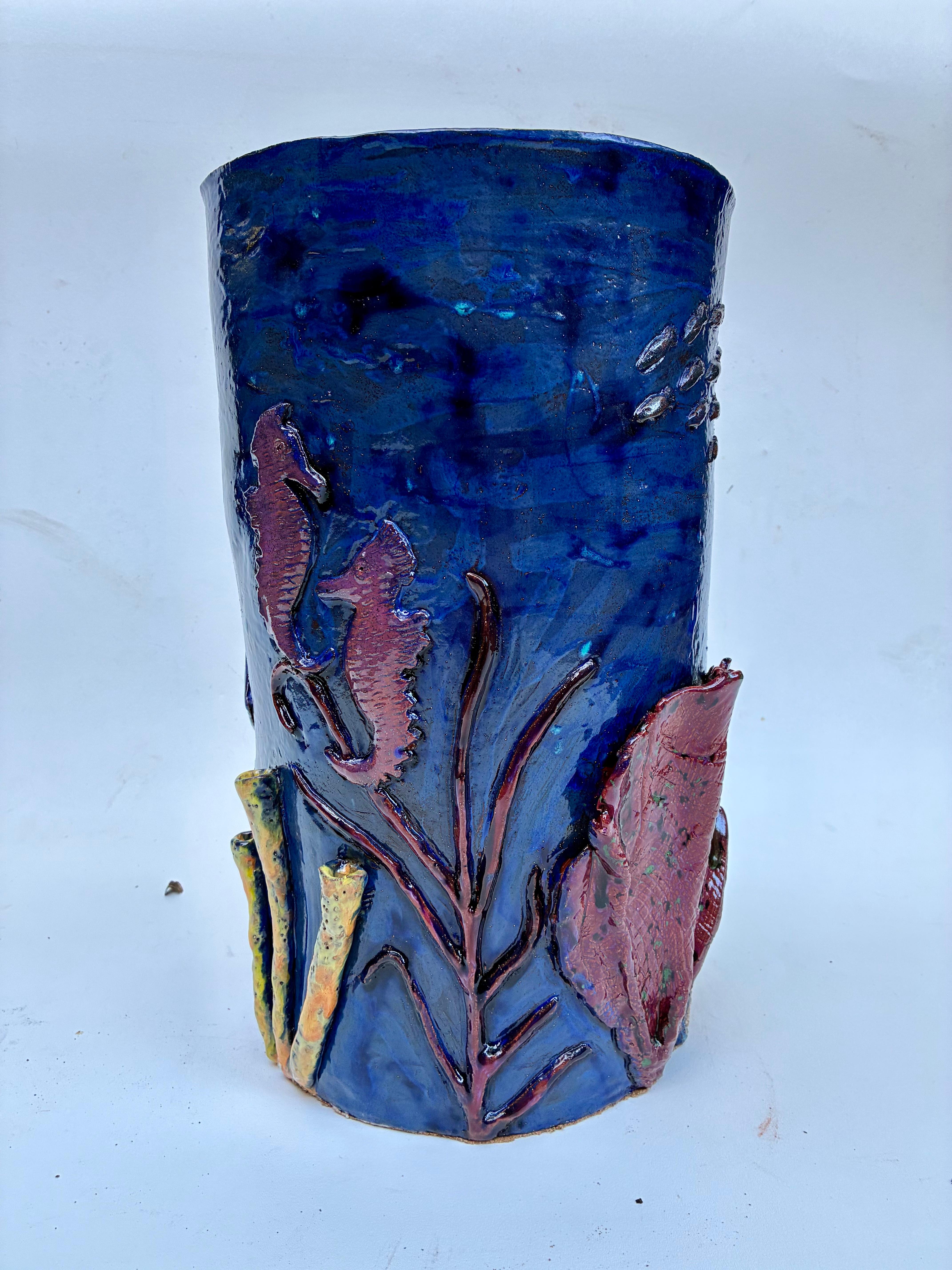 Unique Hand Made Sculptural Glazed Ceramic Umbrella Stand by Rexx Fischer 2024 (en anglais) Neuf - En vente à Miami, FL