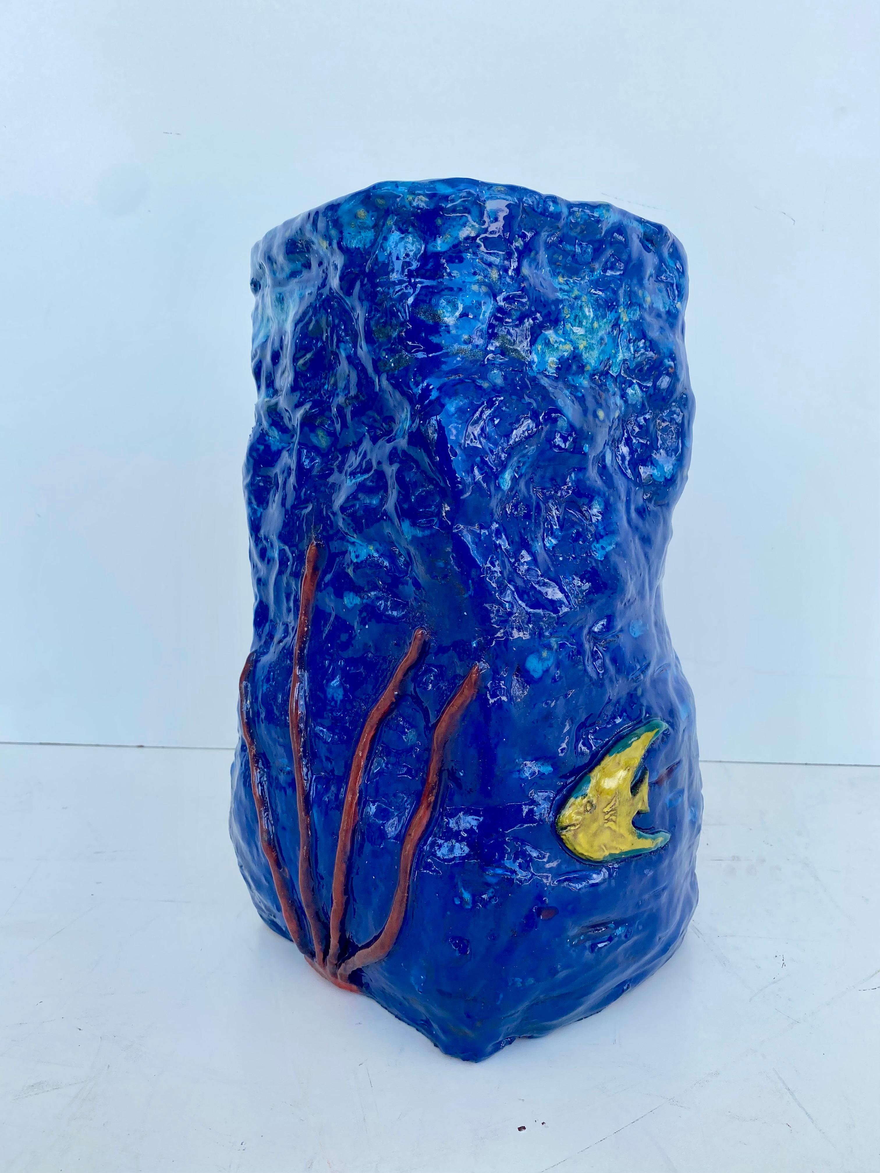 Einzigartiger, handgefertigter, skulpturaler, glasierter Keramik Umbrella Stand von Rexx Fischer 2024 im Zustand „Neu“ im Angebot in Miami, FL