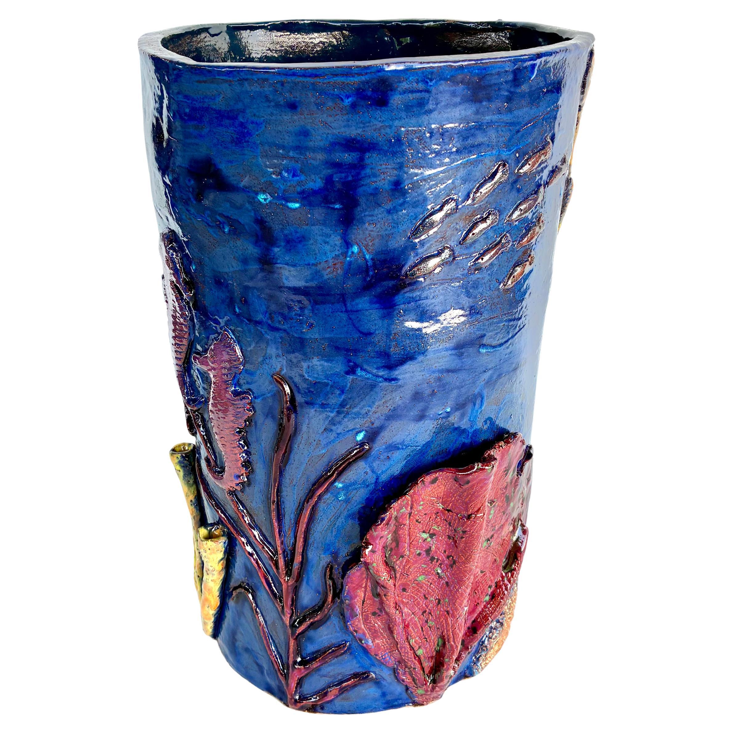 Unique Hand Made Sculptural Glazed Ceramic Umbrella Stand by Rexx Fischer 2024 (en anglais)