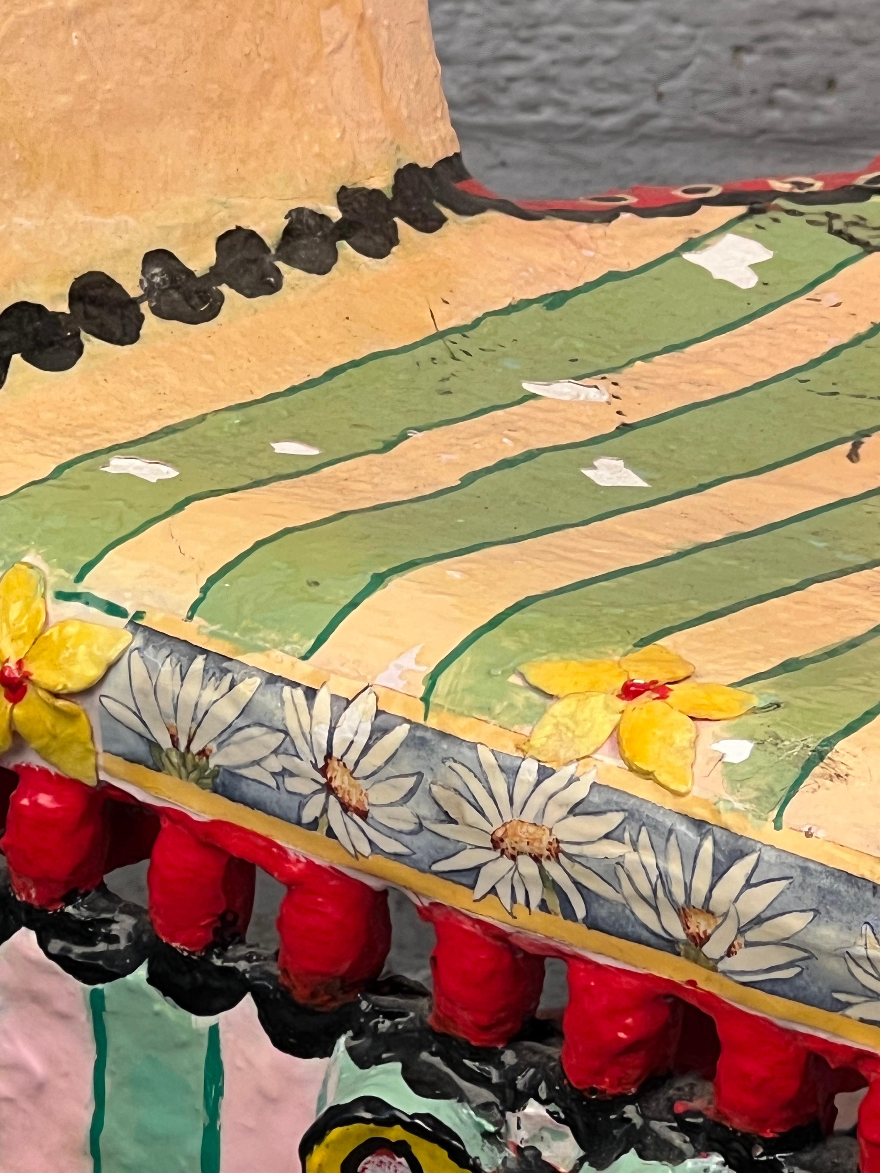 Plâtre Chaise à bascule unique pour enfants, peinte à la main en vente