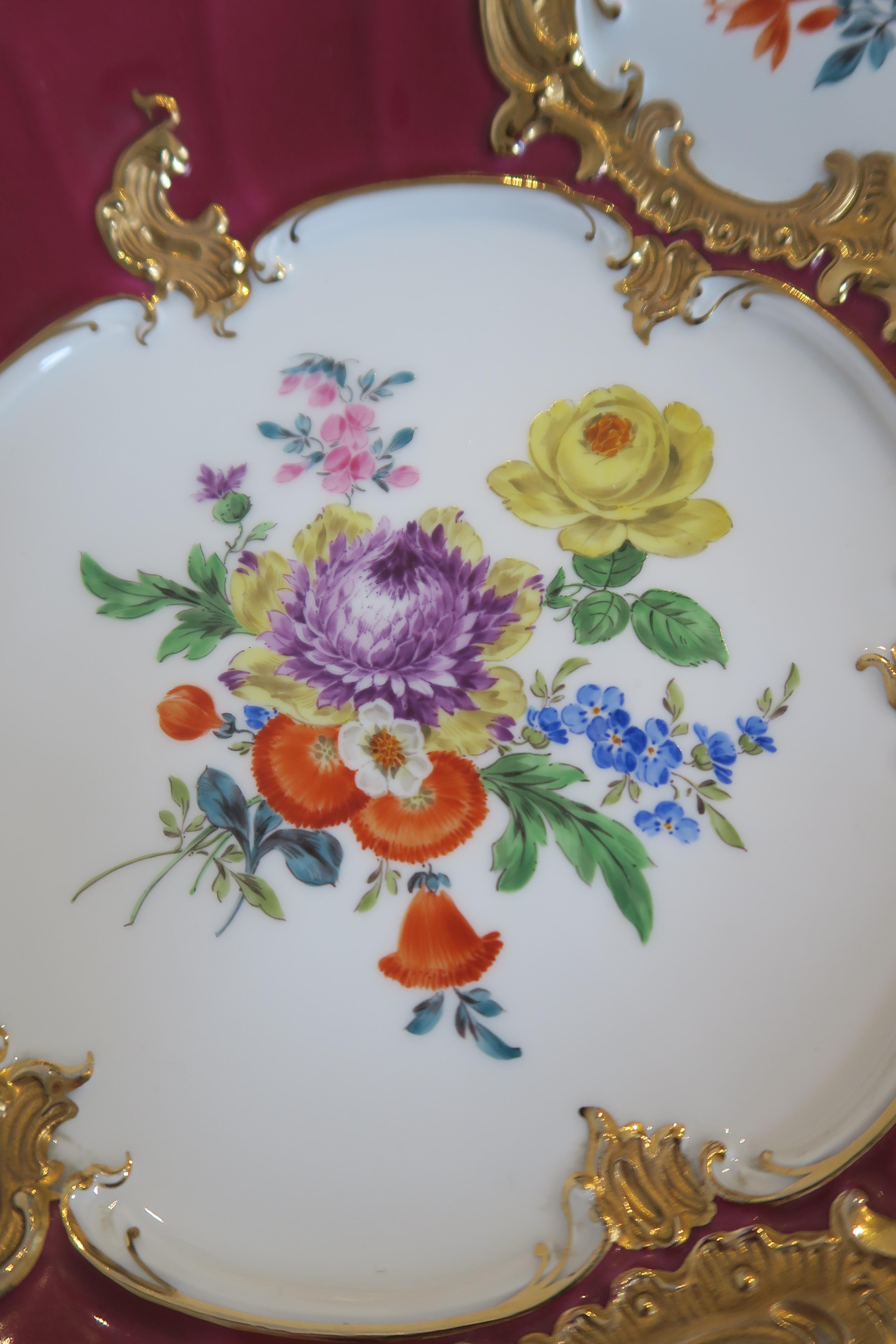 Baroque Revival Unique Hand Painted Fruit Bowl by Porcelain-Manufacture of Meissen
