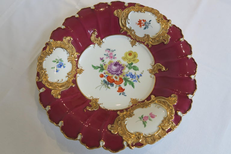 Unique Hand Painted Fruit Bowl by PorcelainManufacture of Meissen For