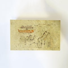 Unique Hand-Painted Parchment Box by Richard Dölker Depicting Noah’s Ark, 1930s
