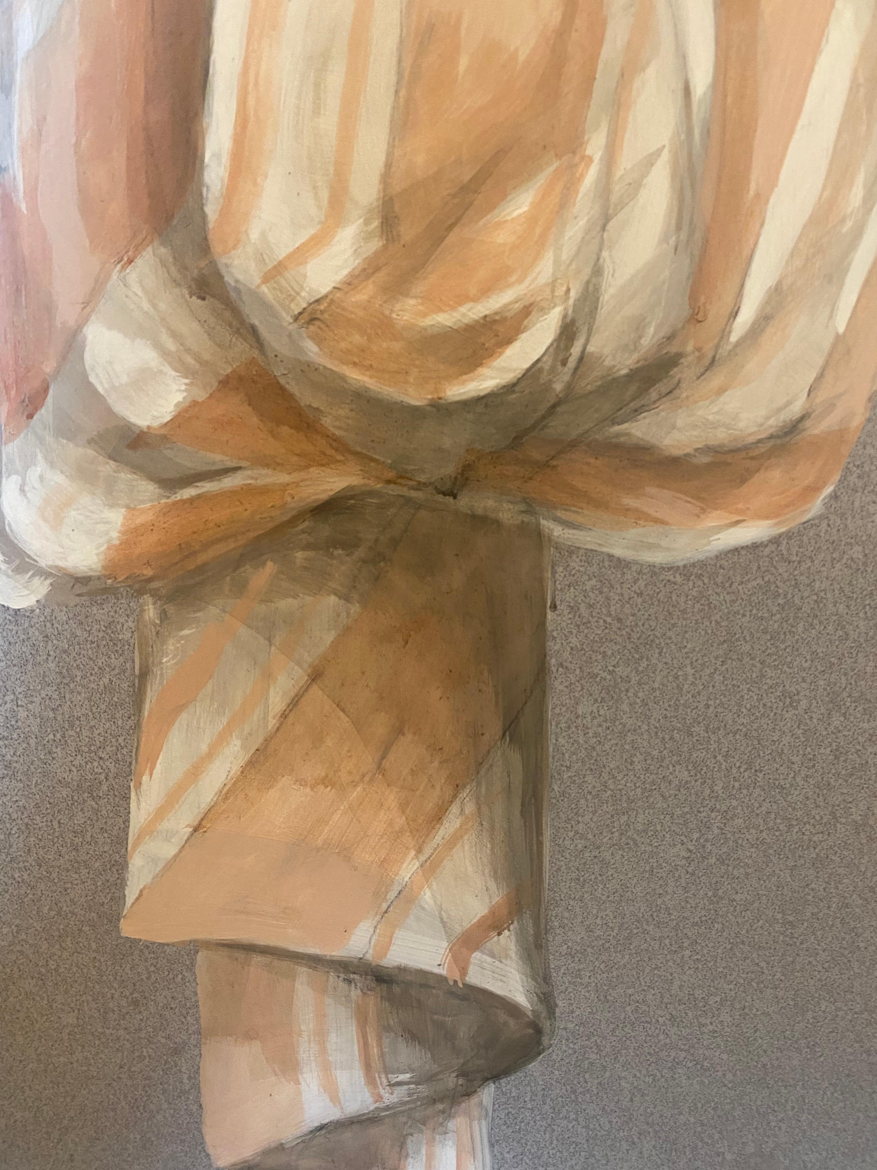 American Unique Hand-painted Trompe l'œil Drapery Design Pedestal For Sale