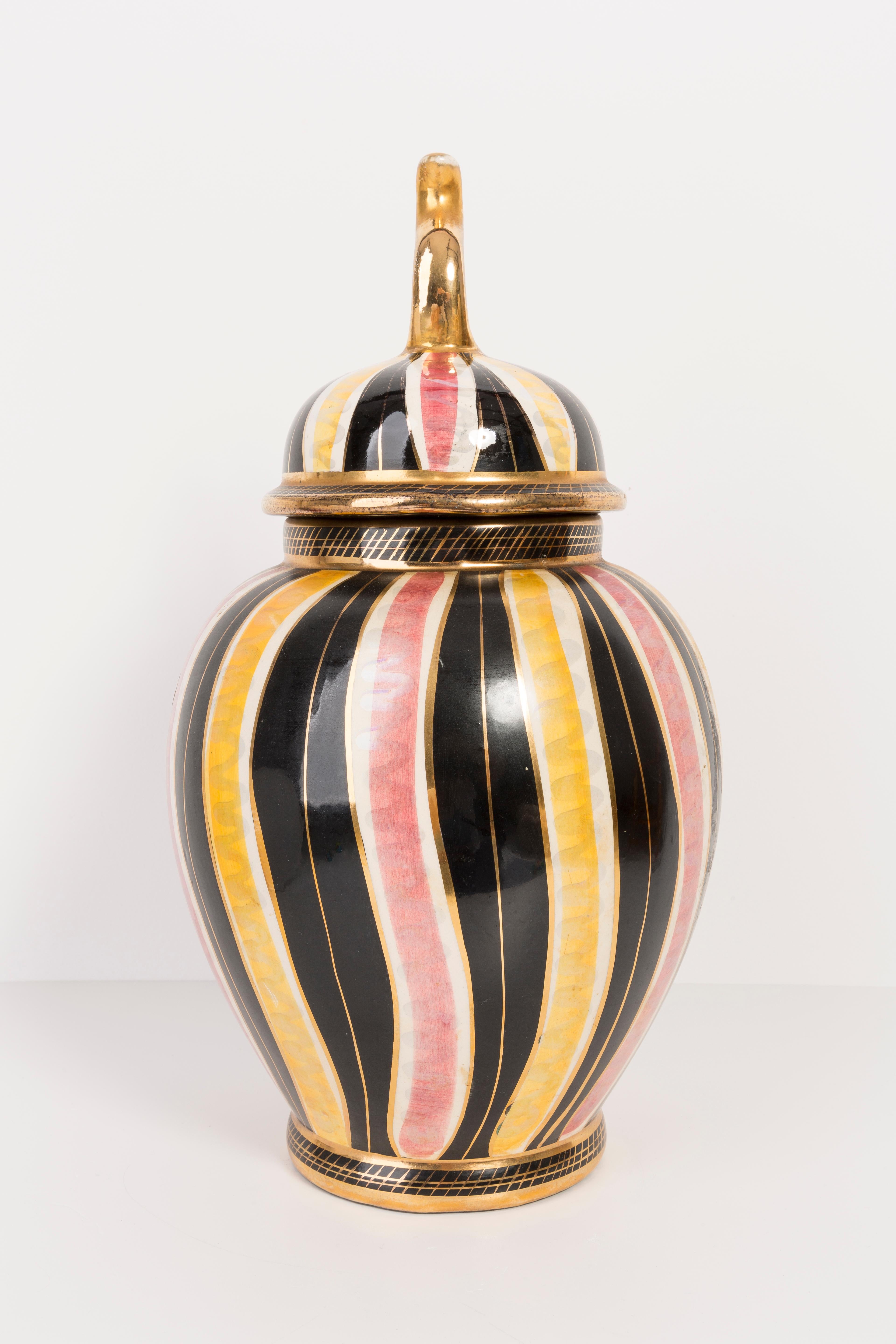 Czech Unique Hand Painted Vase Box, 20th Century, Europe, 1960s