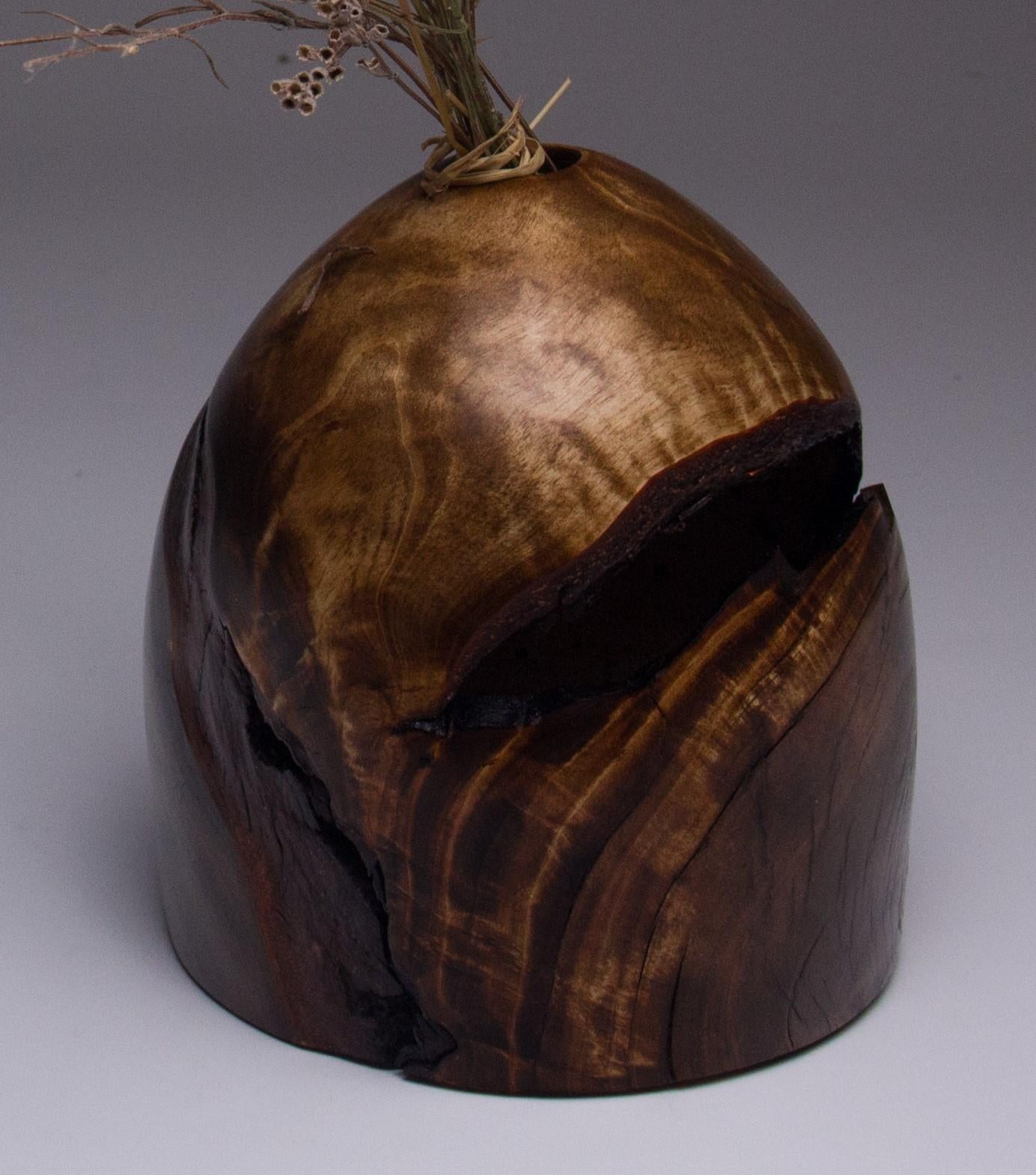 Russian Unique Hand Sculpted Wooden Vase by Vlad Droz