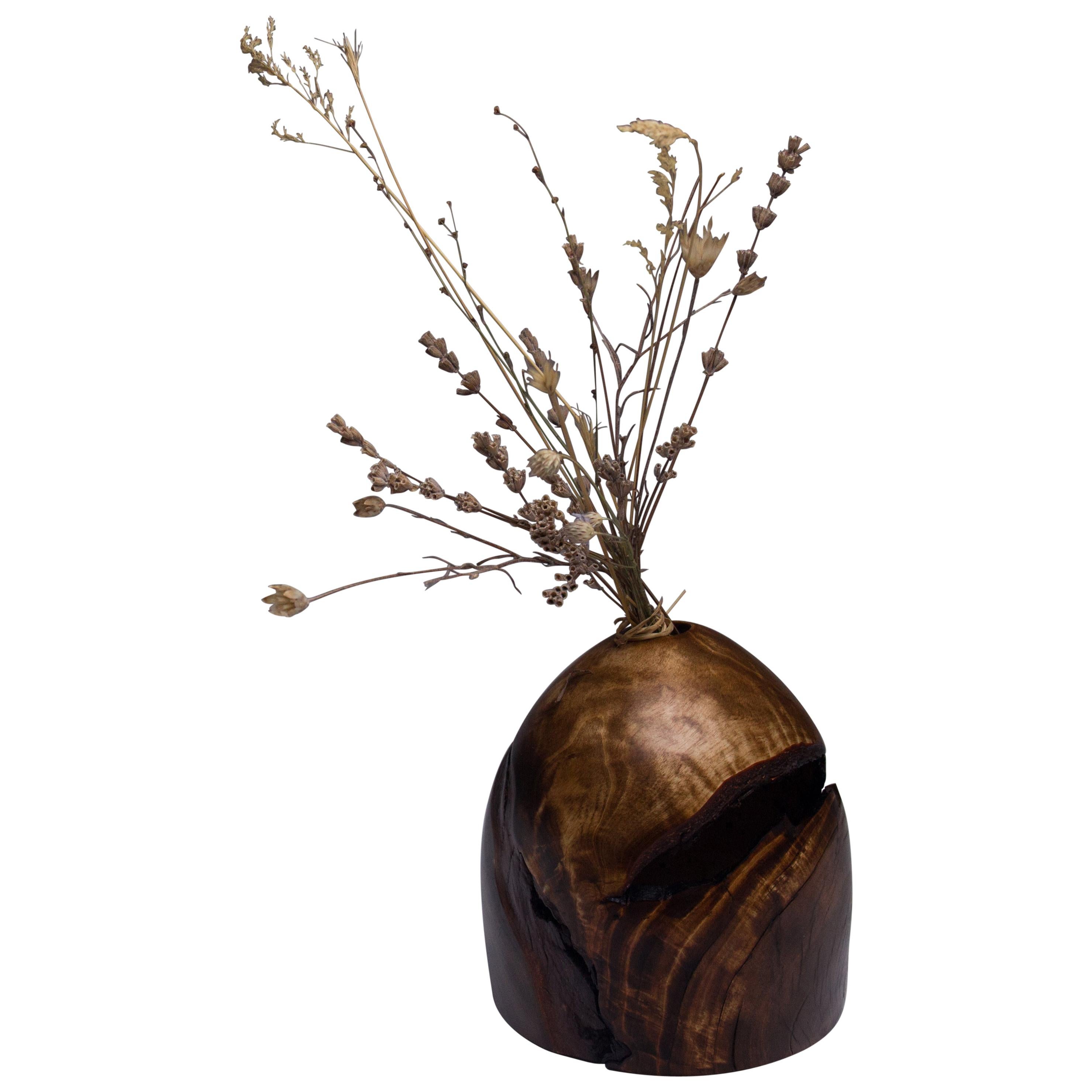 Unique Hand Sculpted Wooden Vase by Vlad Droz