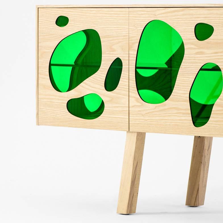 Contemporary Unique Hand Signed Campana Brothers Sideboard Aquario Prototype Glass and Wood