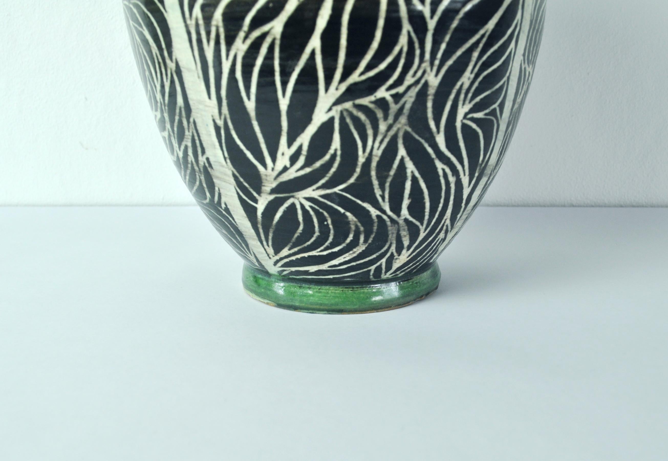 Unique Hand-Thrown and Hand-Glazed Danish Ceramic Vase For Sale 2