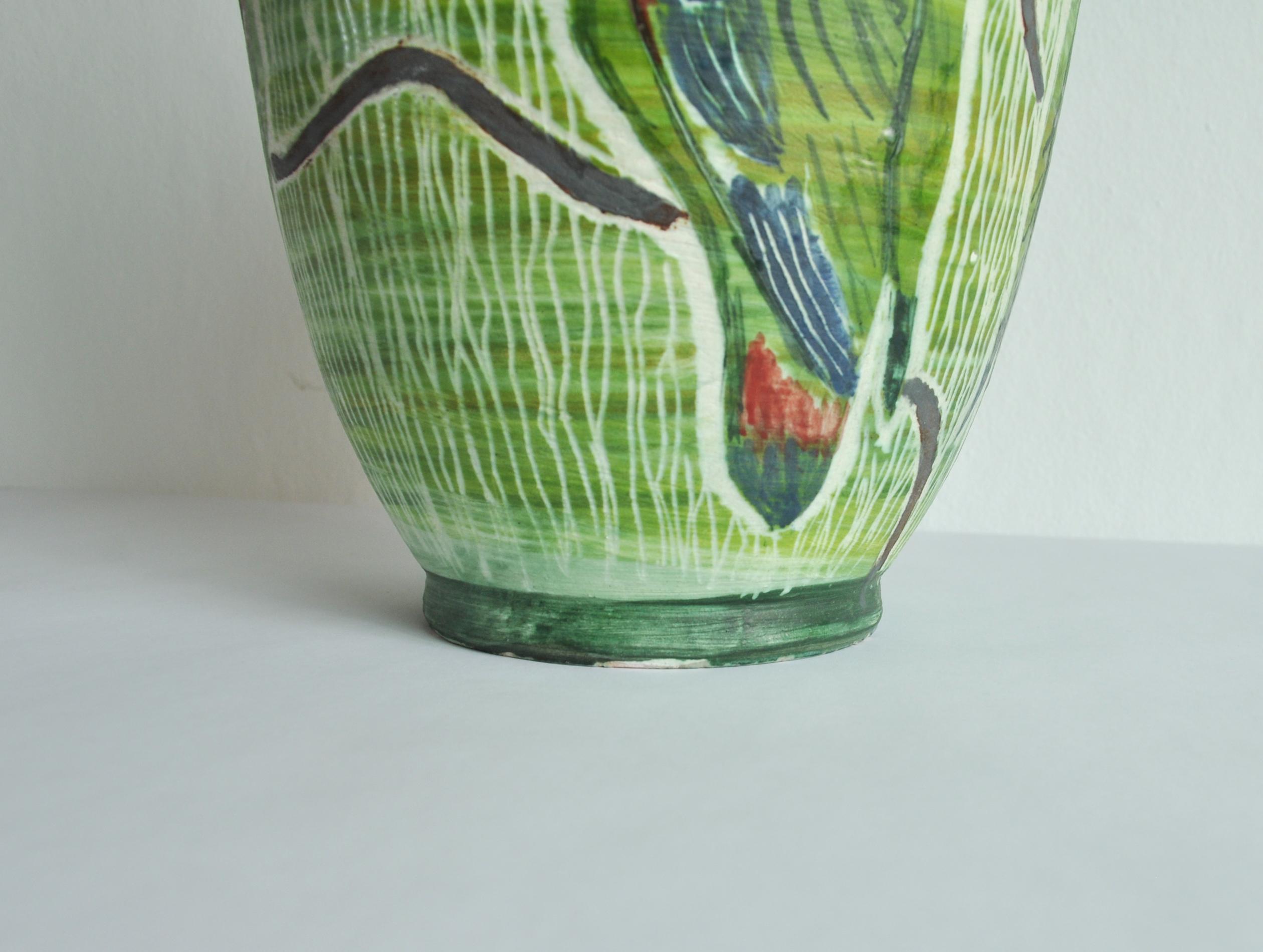 Unique Hand-Thrown and Hand-Glazed Danish Ceramic Vase or Jar For Sale 5