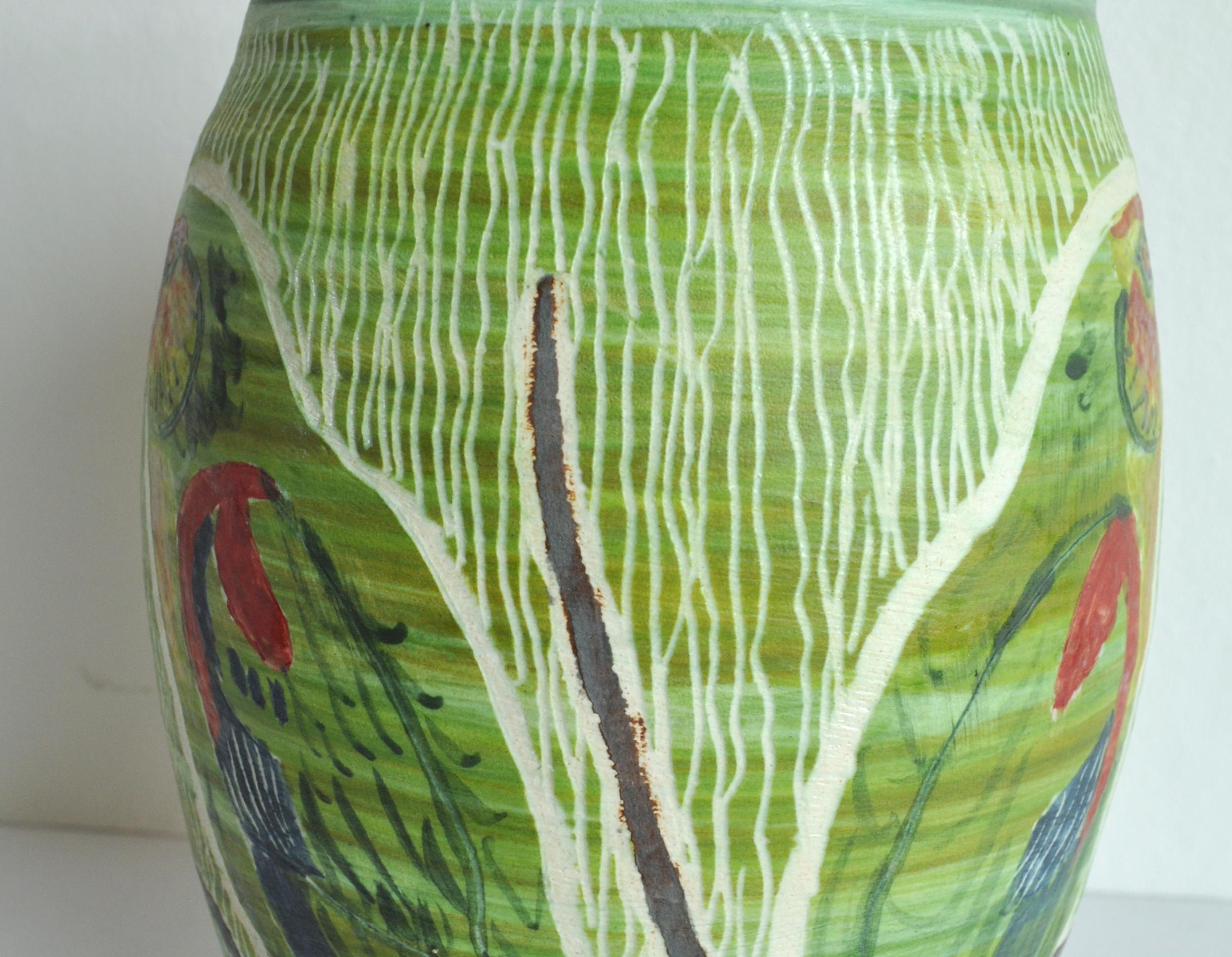 Unique Hand-Thrown and Hand-Glazed Danish Ceramic Vase or Jar For Sale 6