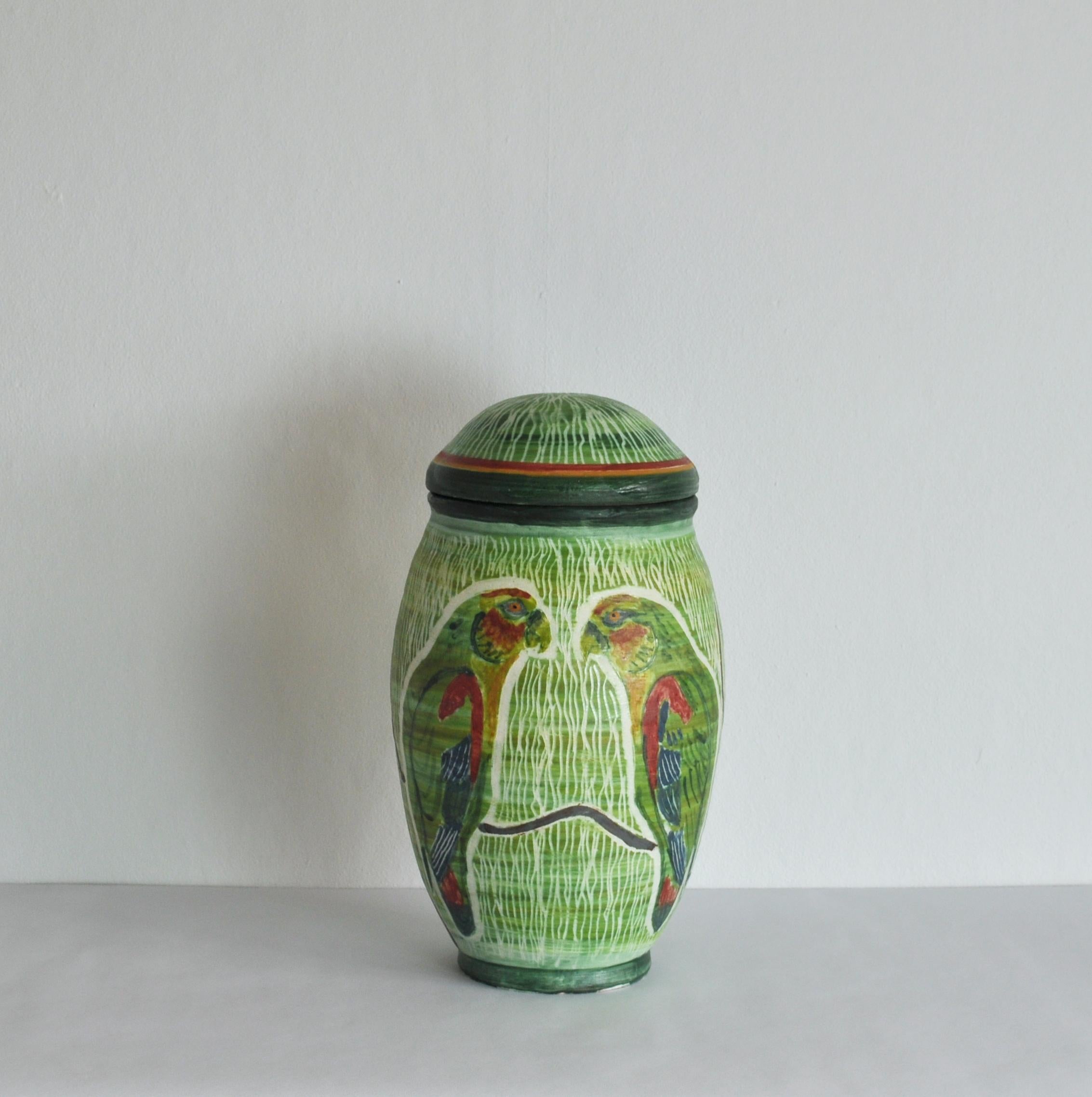 Modern Unique Hand-Thrown and Hand-Glazed Danish Ceramic Vase or Jar For Sale